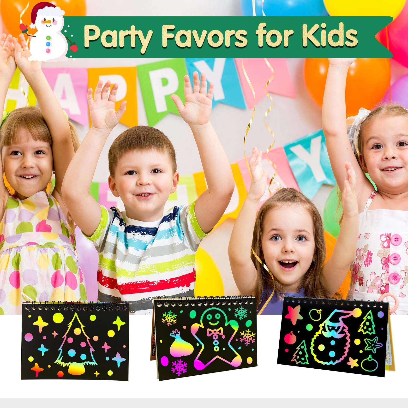 ZMLM Rainbow Scratch Party Favors Kids: Birthday Gifts Toy Bulk Scratch Art Notebook 48 Pack Scratch Paper Birthday Party Favor Girls Boys Art Craft Kit Scratch Pads Classroom Prizes 4