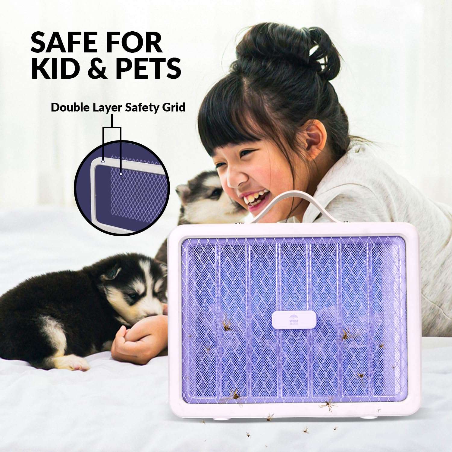 WBM Smart Electric Bug Zapper, High-Voltage LED UV Light Trap for Mosquitoes, Portable & Wall-Mountable with Safety Mesh Protection, Indoor and Outdoor Use 5