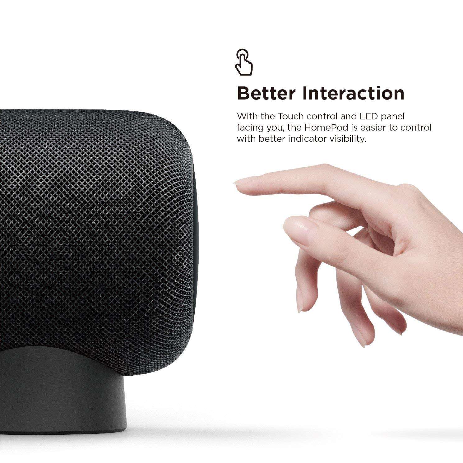 elago HomePod Stand Compatible with 2023 New HomePod 1st / 2nd Generation - Proper EQ, Easier to Control with Better Indicator Visibility [Midnight] 4