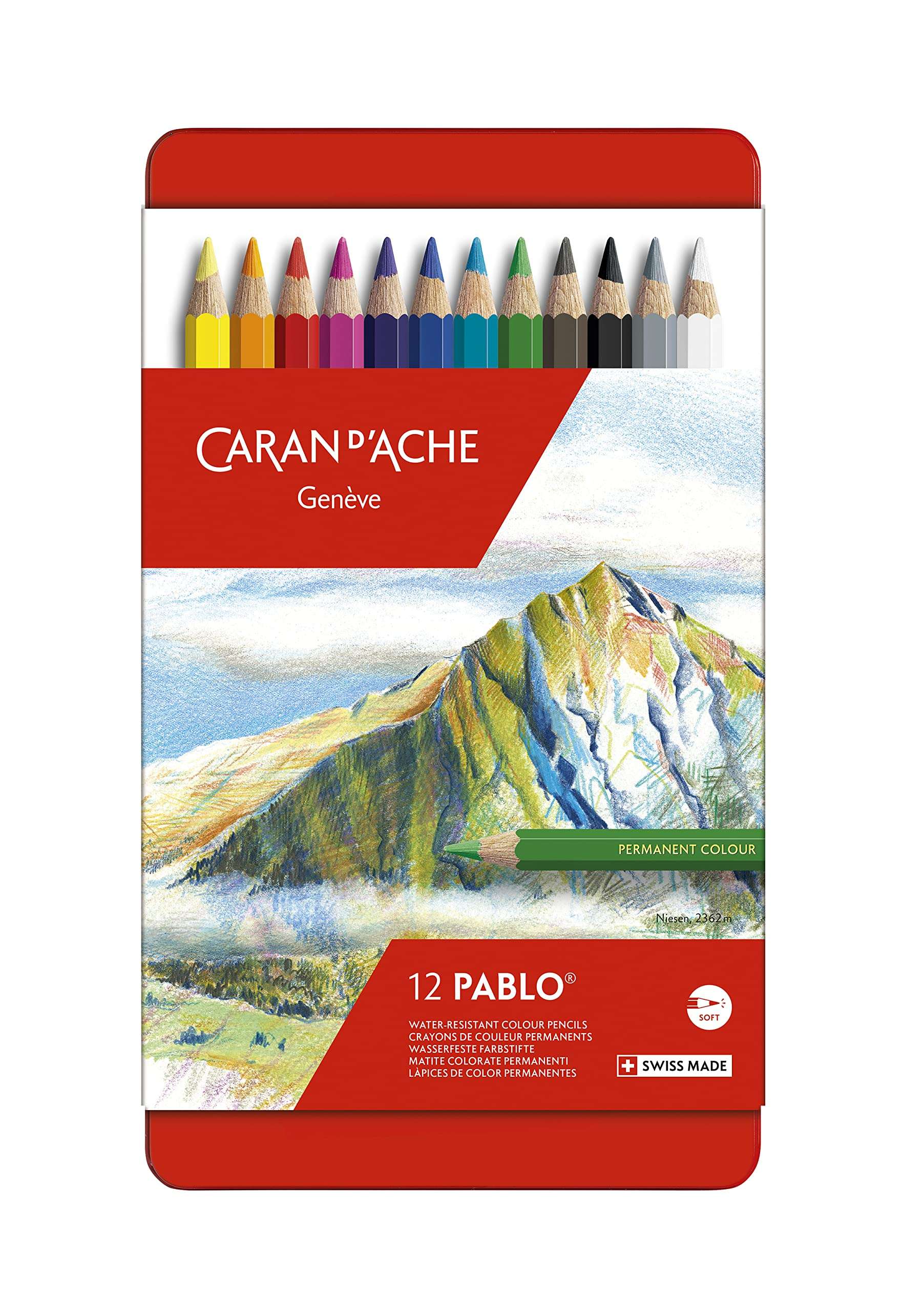 Caran D'Ache Artist Pablo Permanent Colour Pencils (12 Shades Set) 1