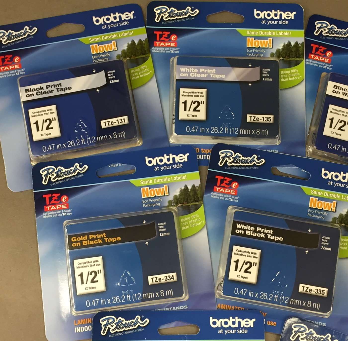 Genuine Brother TZe 1/2" (12mm) Color Variety Pack (9 Tapes) for All Brother P-Touch Label Makers That use TZe Series Tape. 3