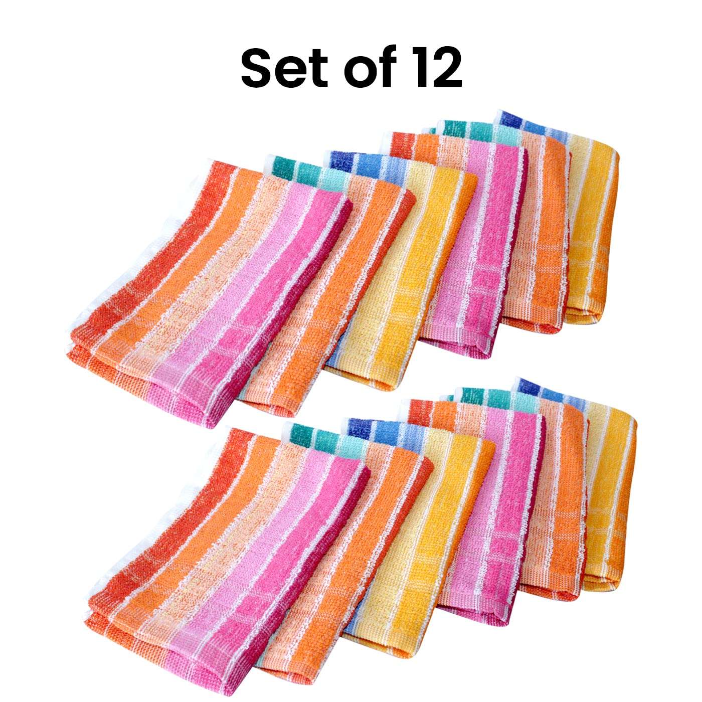 Kabello Combo of Hand Towel Napkins for Kitchen Use Set of 12 (Multicolor) 3
