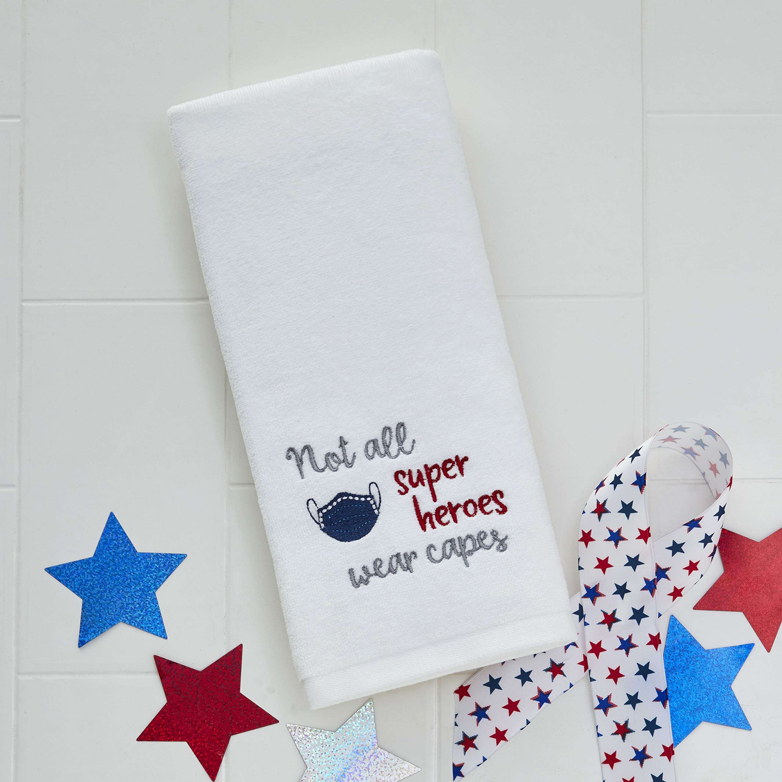 SKL HOME by Saturday Knight Ltd. Not All Superheroes Hand Towel (2-Pack), White 4