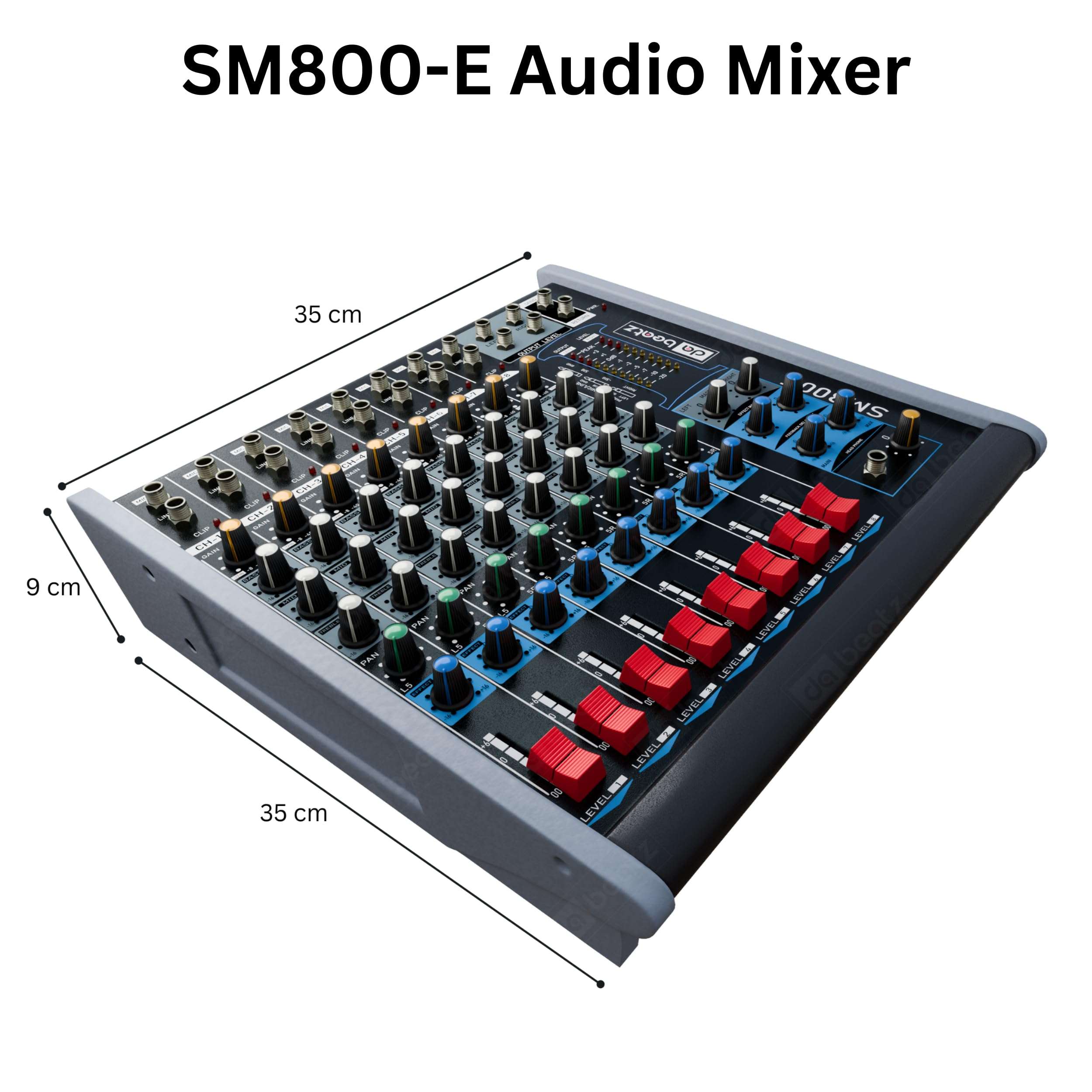 DaBeatz SM800E Professional 8 Channel Audio Mixer, Stereo Echo DJ Sound Mixer for Parties, Stage Effects, Weddings, Karaoke & Studio Recording,Diwali Giving Your Occasion an Impressive Output 3