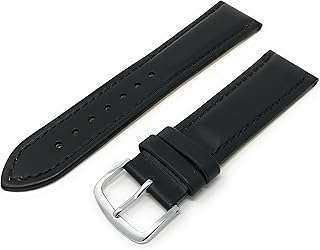 Men's Genuine Italian Leather Watchband Chronograph Style Black 22mm Watch Band 1