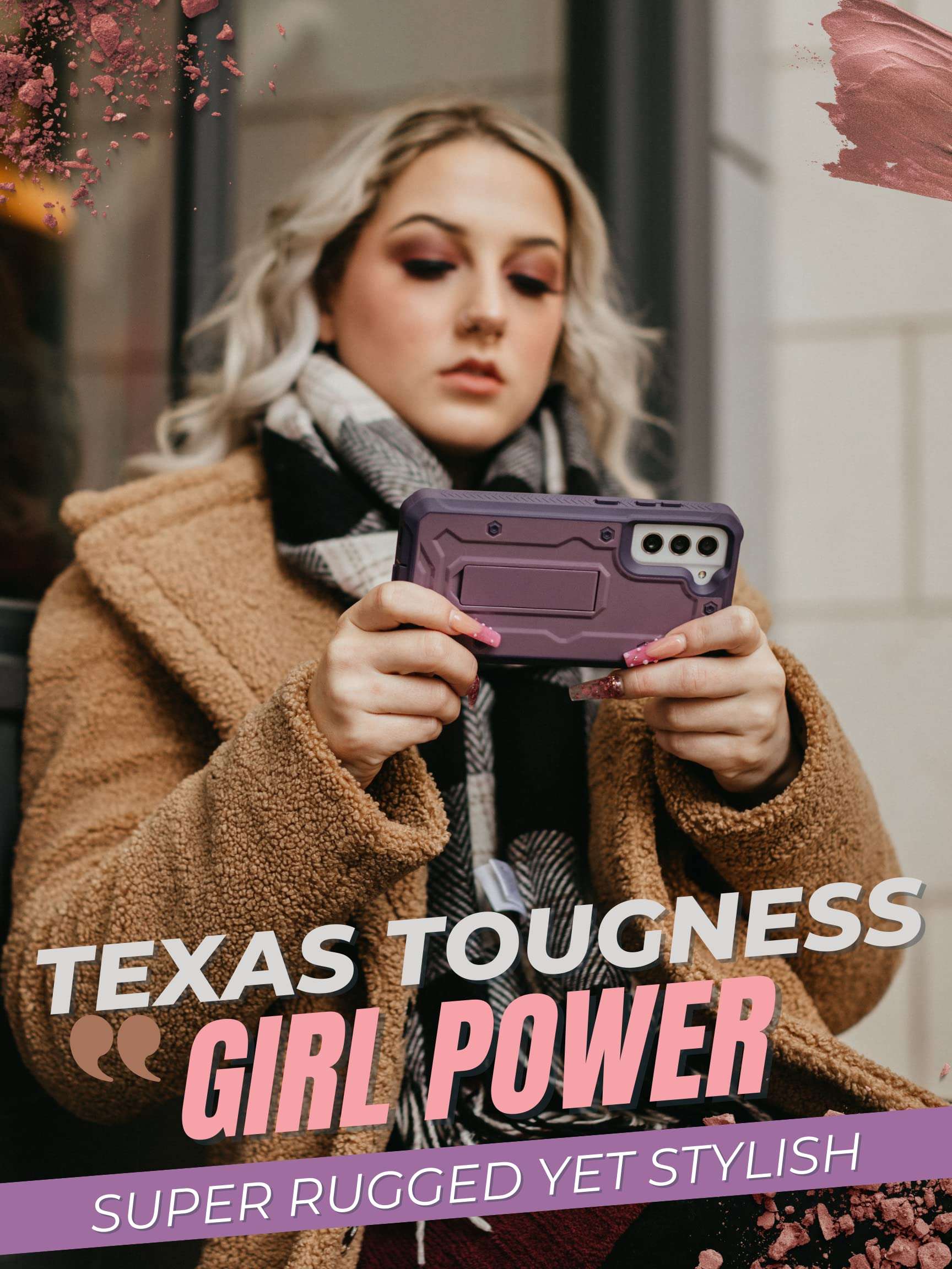 ArmadilloTek Vanguard Compatible with Samsung Galaxy S21 Case, Military Grade Full-Body Rugged with Built-in Kickstand [Screenless Version] - Purple 2