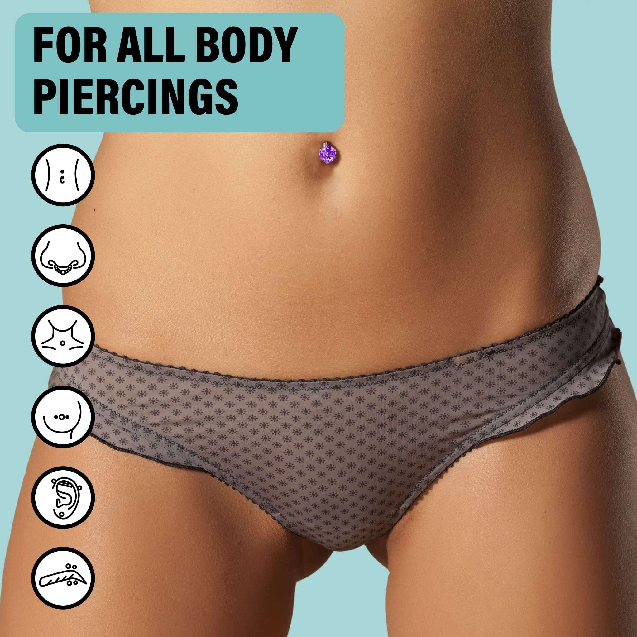 Base Labs Keloid Bump Removal Gel Swabs | Piercing Aftercare Gel Swabs for Piercing Bump Treatment | Medicated Piercing Cleaner Saline Solution for Ear, Nose, Belly, Body Piercings | 36 Swabs 4