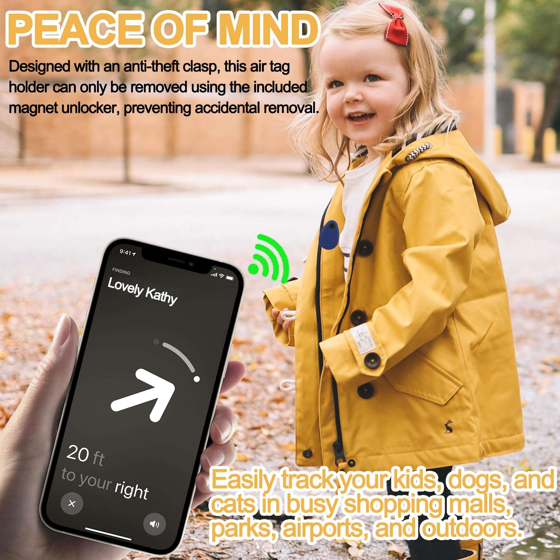 Waterproof AirTag Holder for Kids(2 PACK), Hidden AirTag Holder with Safety Pin, Anti-Theft GPS Tracker Case for Baby, Clothes, Luggage, Pet, Doesn't Dangle Anti-Removal(Blue,Pink) 6