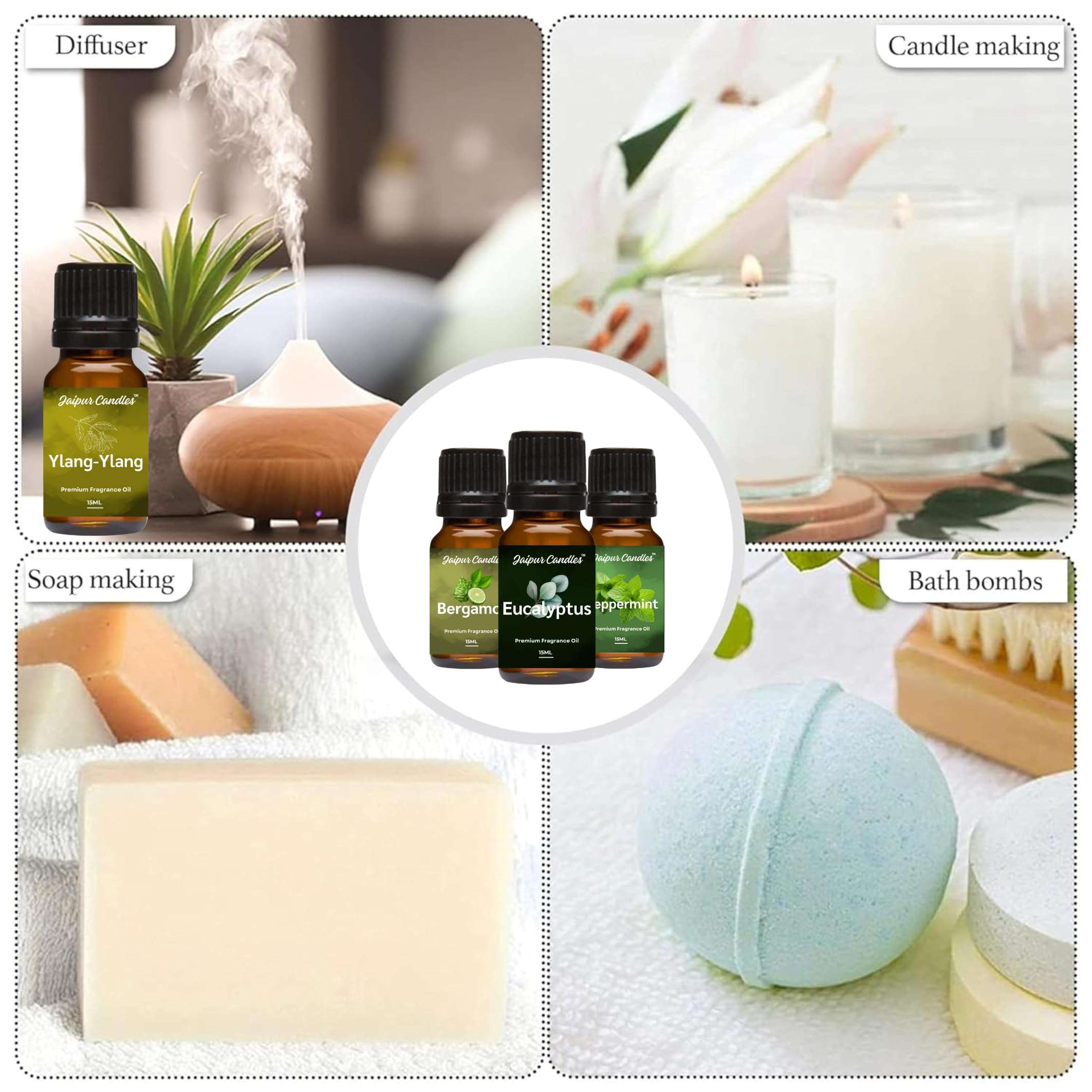 Jaipur Candles Amber Fragrance Oil | 15 ml | Aroma Oil for Home Fragrance | Best for Aromatherapy | Use in Diffusers, Candles, Air Fresheners (15ML, Amber) 4