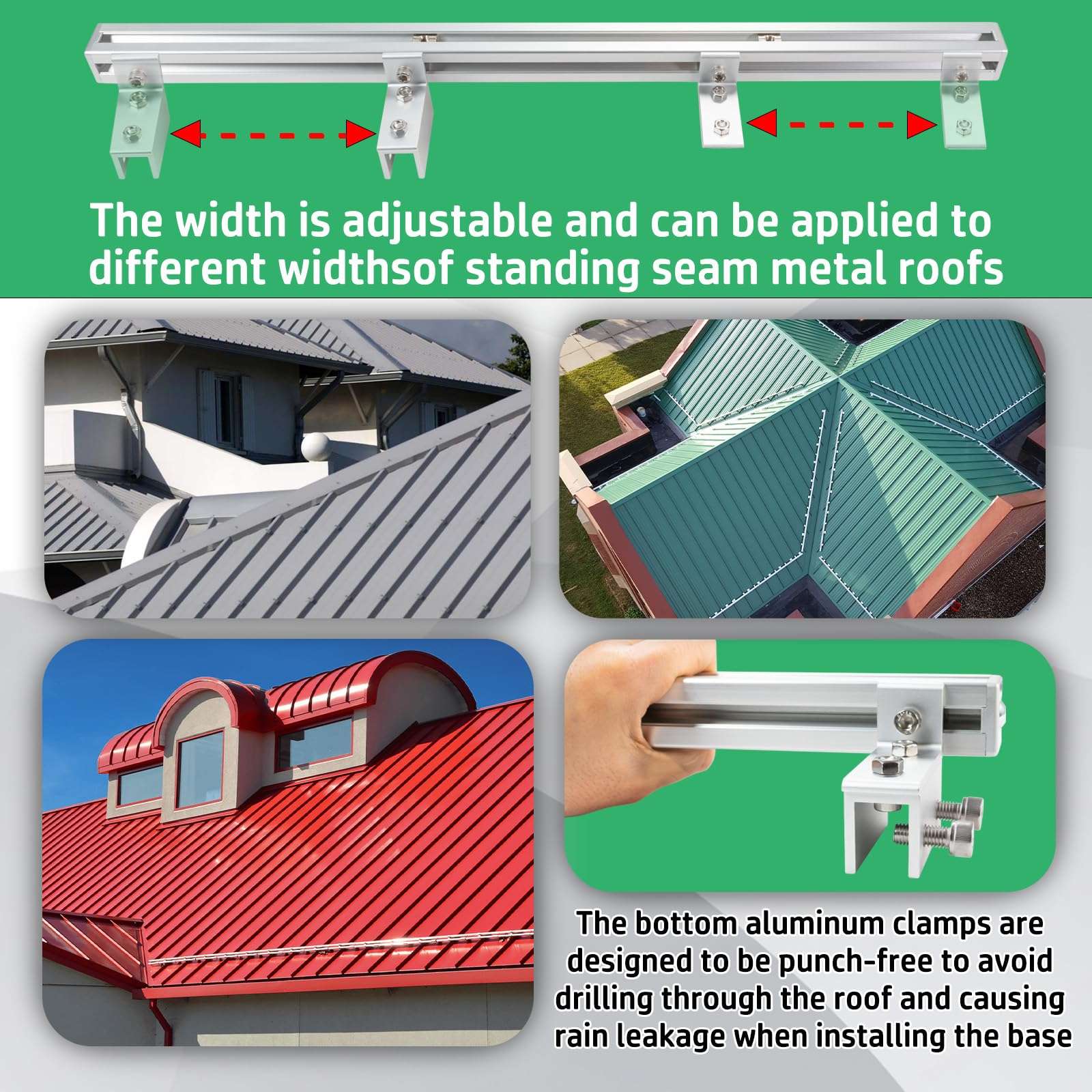 Adjustable Starlink Mount for Standing Seam Metal Roof with Starlink Pipe Adapter, Starlink Mounting Kit, Starlink Roof Mount for Starlink Gen 2, Starlink Pole Mount 3