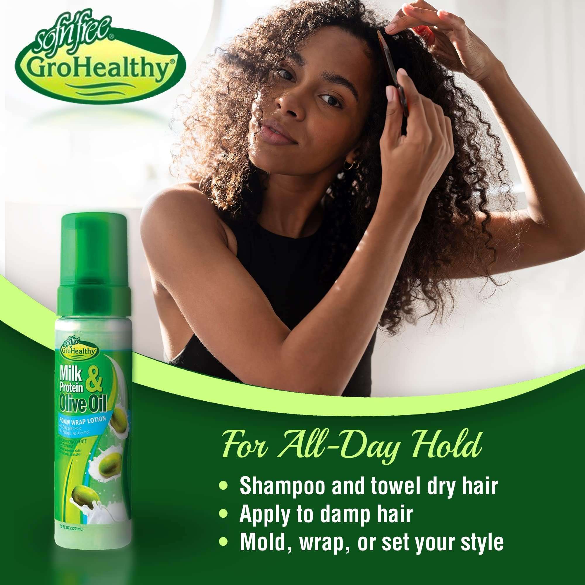 Sof N'Free N'Pretty Grohealthy Milk & Olive Oil Foam Wrap Lotion, 7.5 Oz 4