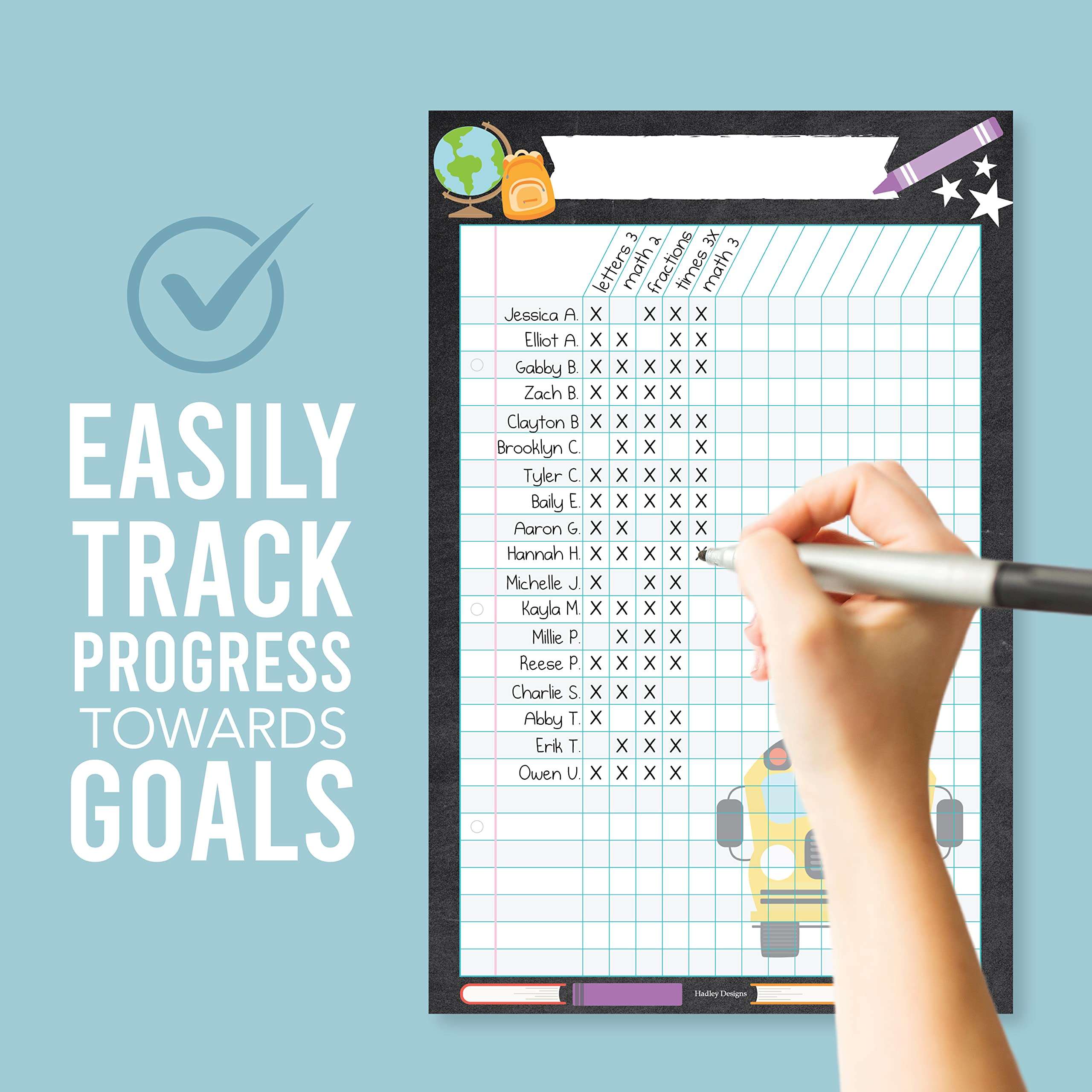 Attendance Chart for Classroom Management - 4 Incentive Chart for Classroom Essentials, 11x17 Student Behavior Charts and Homework Tracker, Teachers Class Attendance and Assignments Log 6