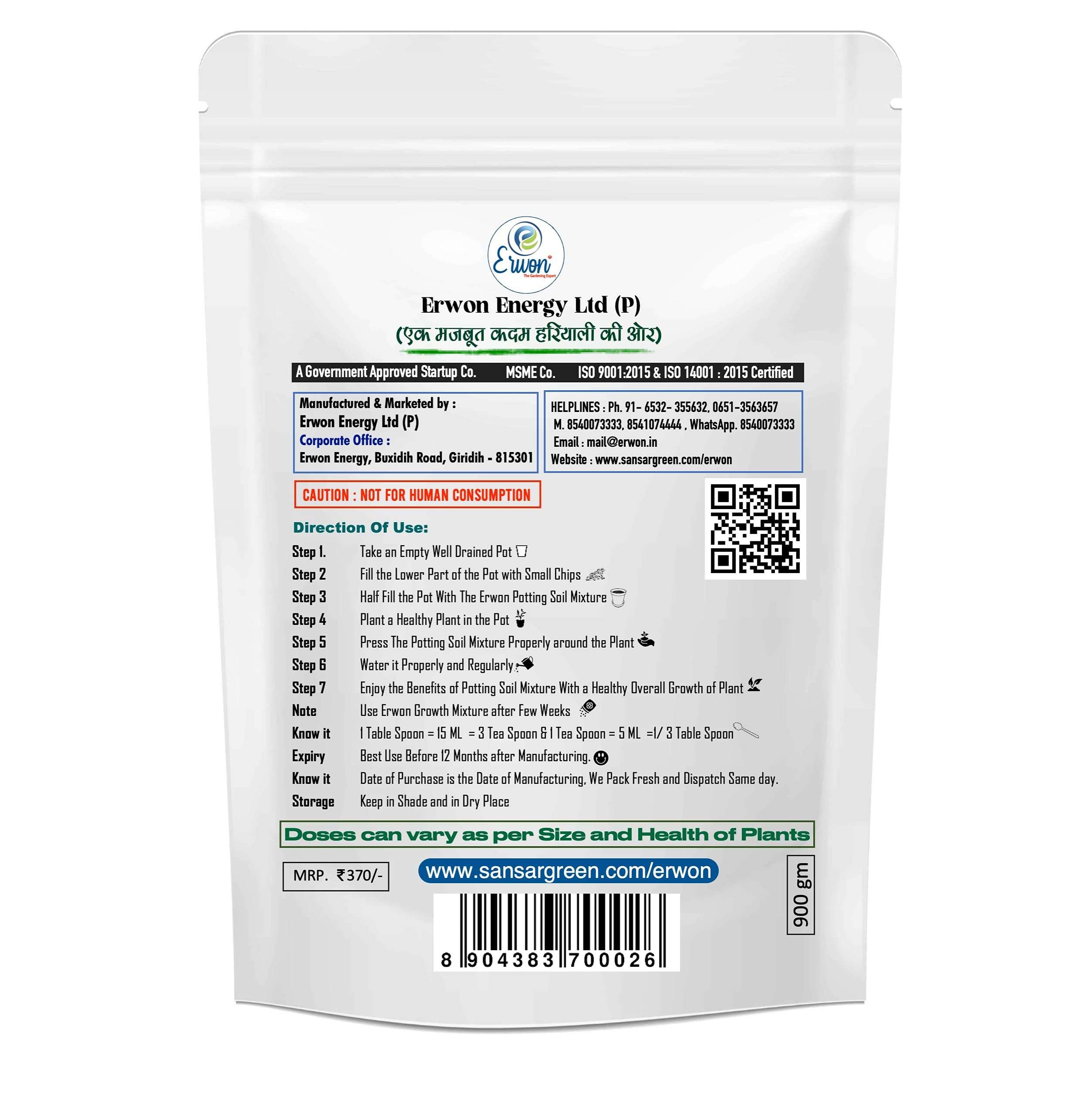 Erwon® Rose Potting Mix, Premium Essential Powerful Organic Soil with Plant Growth and Flower Booster, Charged Micro-Organism and ++ Micronutrients (900 gm) 2