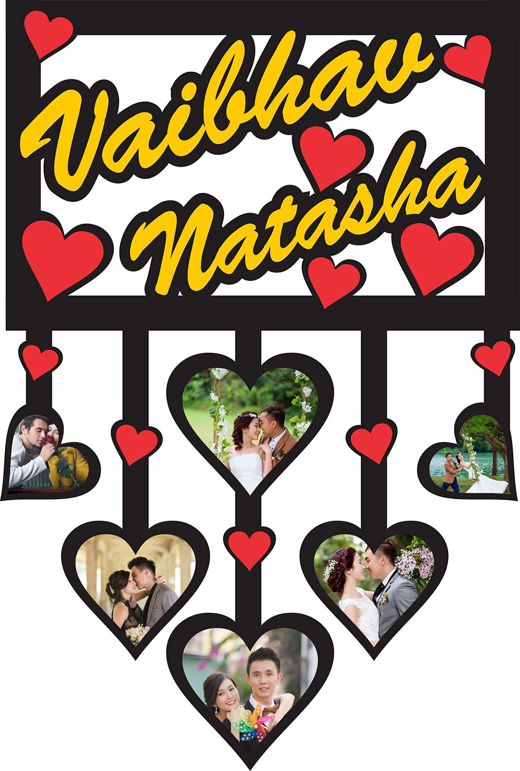 Chitransh Personalized Photo Frame with Your Name and Photos (IM-10) 1