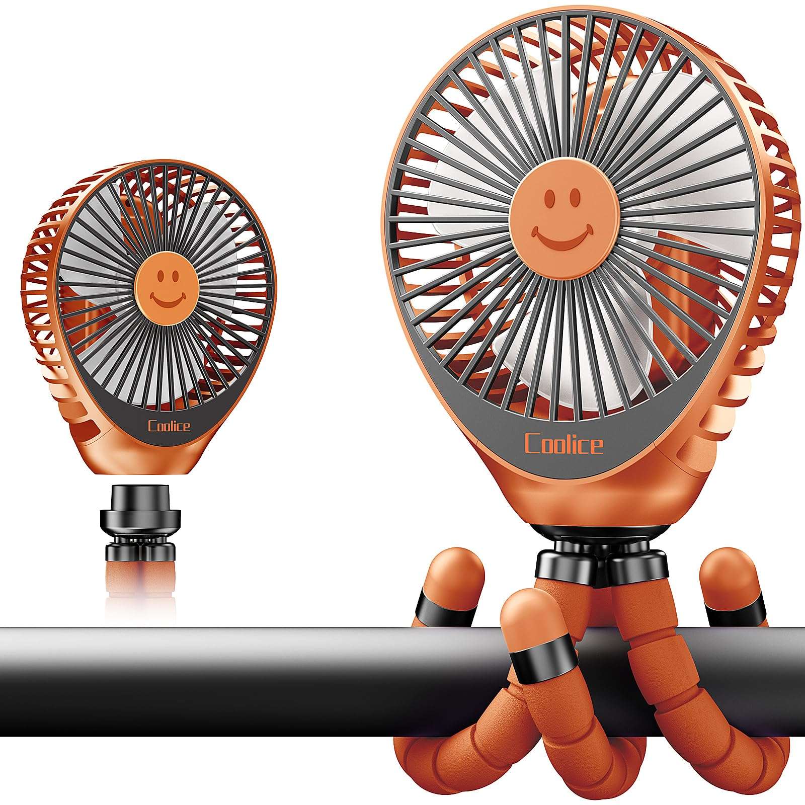 Stroller Fan Clip on for Baby, 30Hrs Removable Fan for Strollers and Car Seat, 3 Speeds Baby Stroller Fans, Rechargeable Portable Fans for Strollers with Flexible Tripod for Camping, Beach and Hiking 1