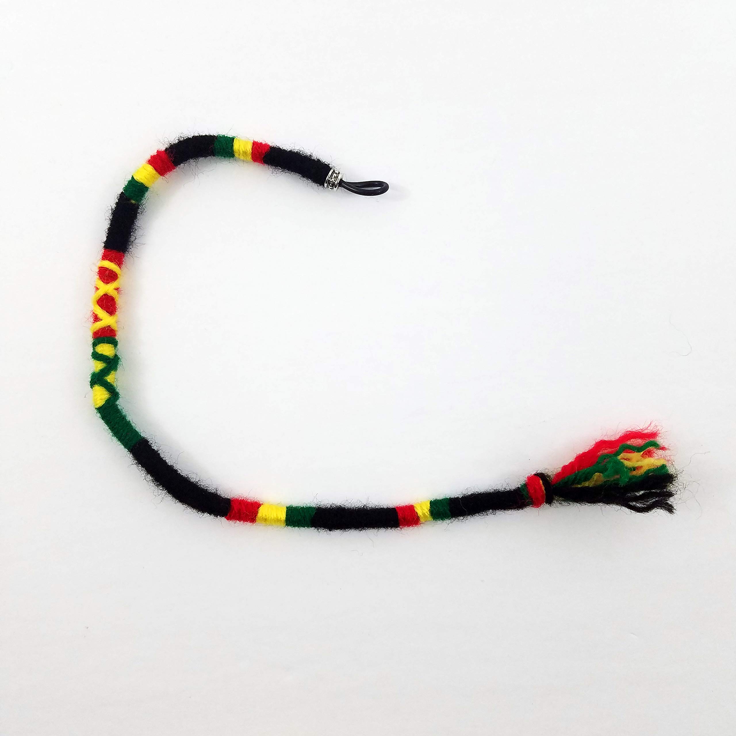 Rasta Colors Red, Yellow, Green, Black - Hippie Hair Extension, Qty: 1 Dreadlocks Accessory, Dread Wrap, Hair Fall, Hair Wrap, Colorful Accessories for Dreads, Braids, Curls