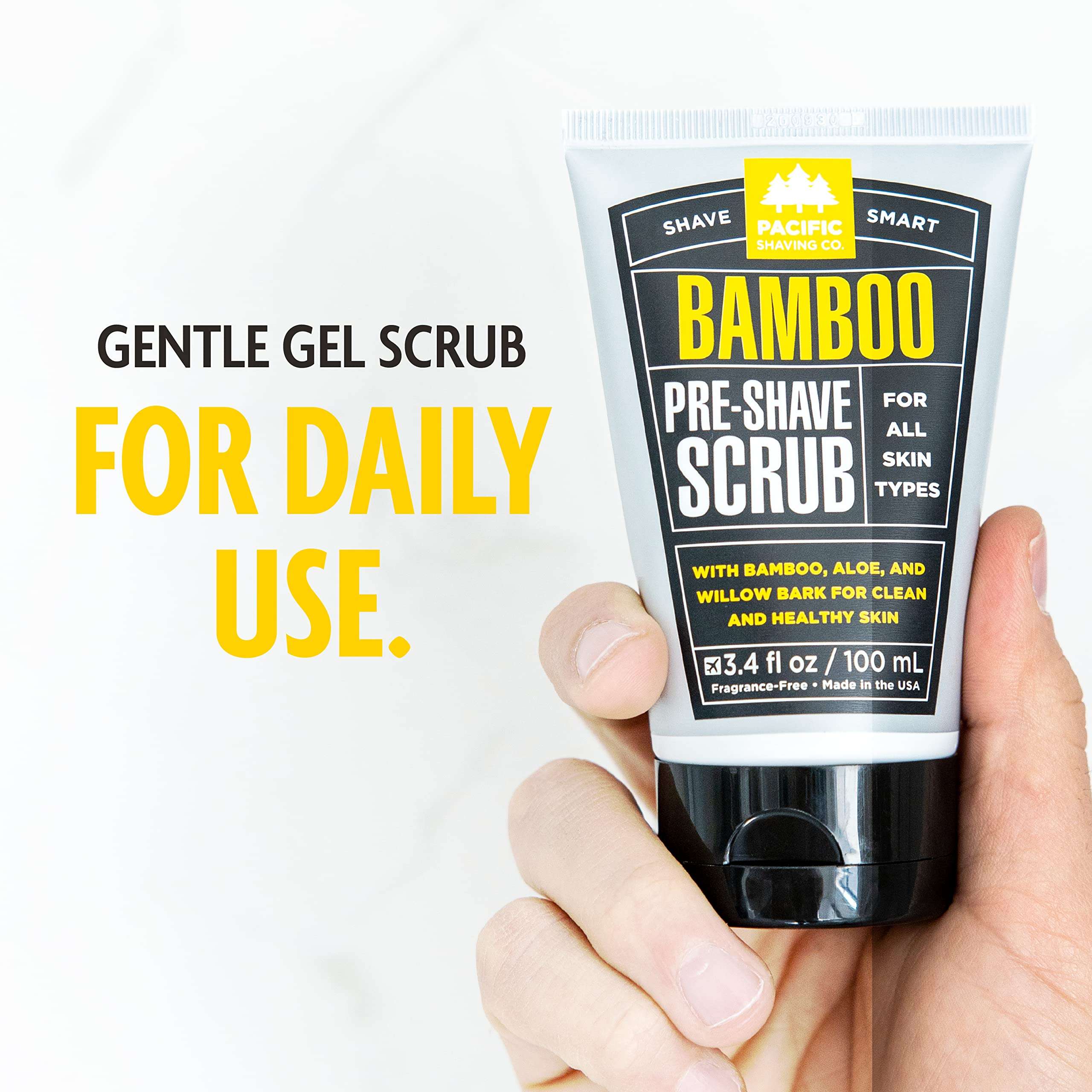 Pacific Shaving Company Bamboo Pre-Shave Scrub - Exfoliating Face Scrub & Cleanser - Daily Face Wash for Men with Aloe Vera & Willow Bark Extract - Soothes, Moisturizes & Controls Blemishes (2 Pack) 5