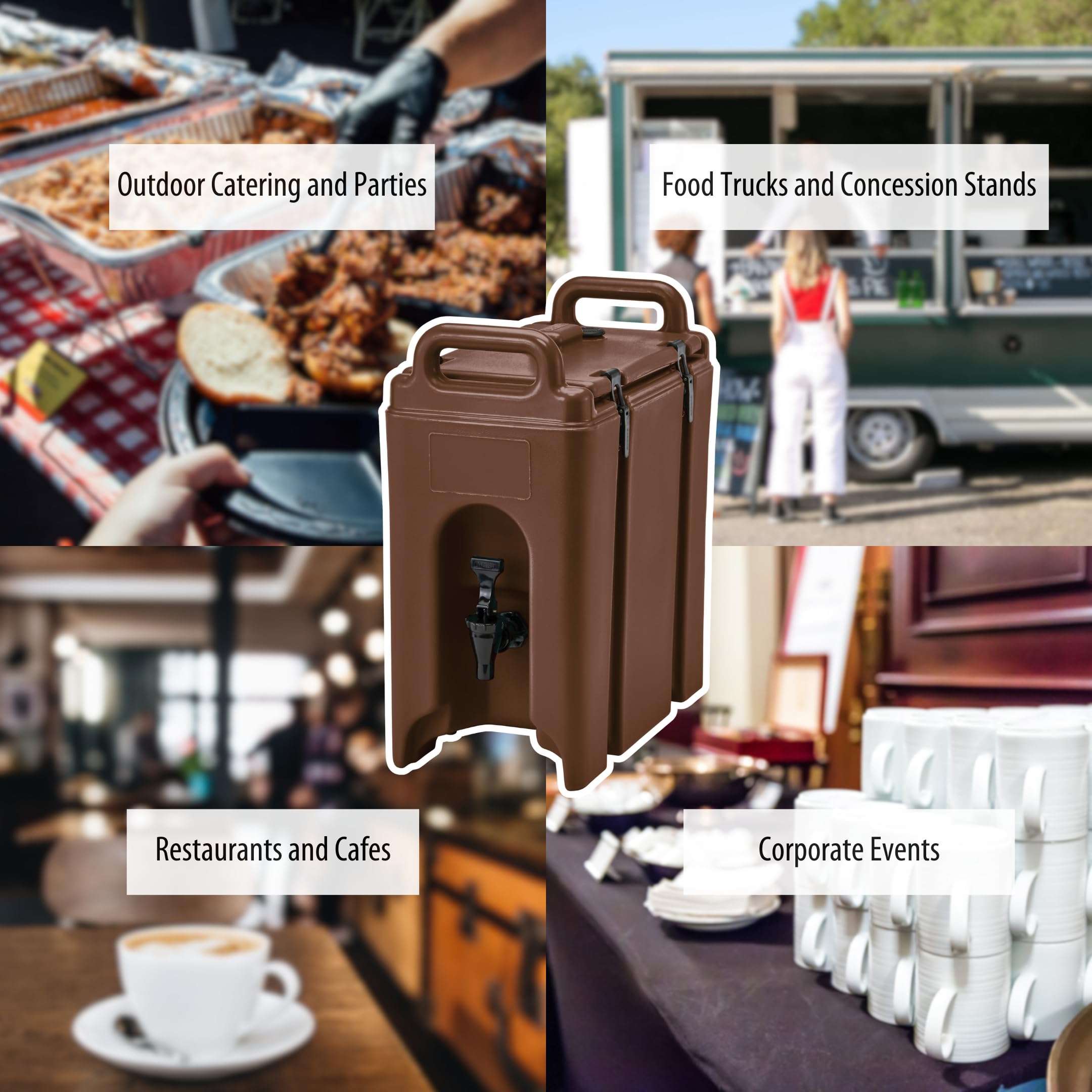 Cambro 250LCD 131 Dark Brown 2.5 Gal Beverage Camtainer 2