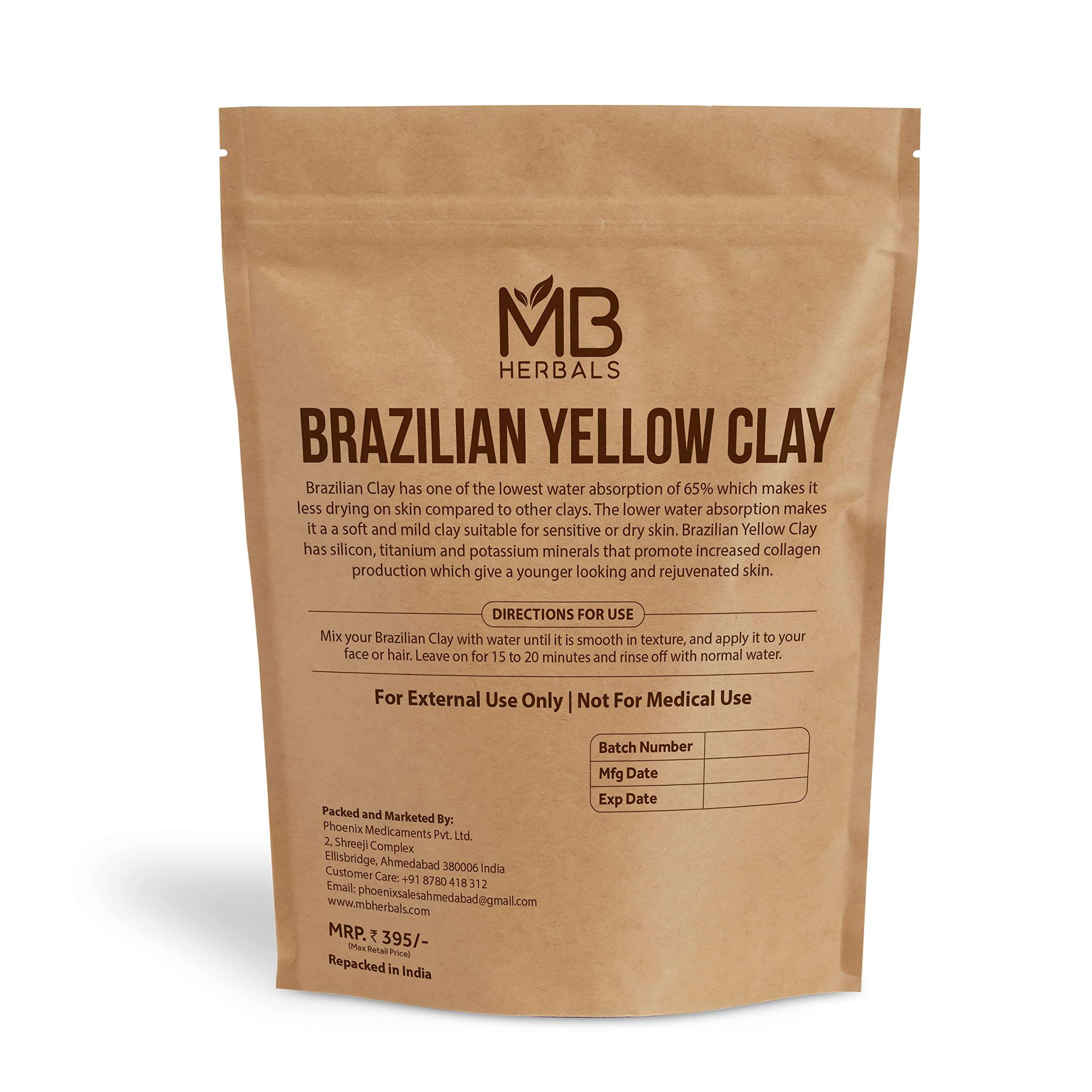 MB Herbals Brazilian Yellow Clay 227g | Skin care formulations | for Face Packs & Soap Making 3