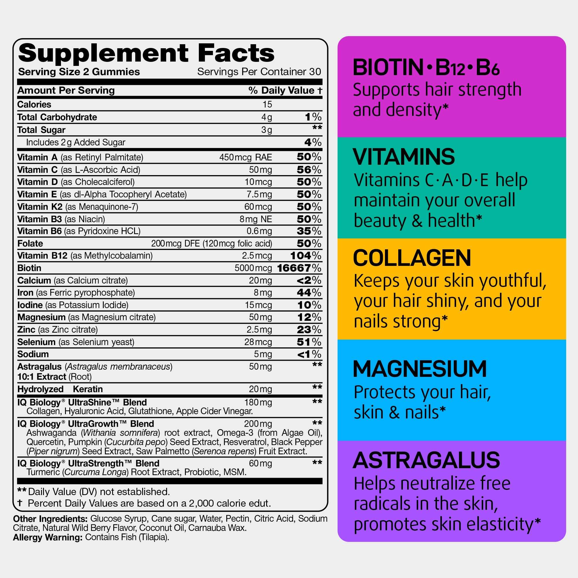 IQ BIOLOGY Biotin & Mullein Bundle - Hair Growth, Skin & Nails Vitamins, Respiratory Support - Biotin Capsules, Gummies, Mullein Drops, Immune & Respiratory Boost | 60 Caps + 60 Gummies + 2 Fl Oz 6