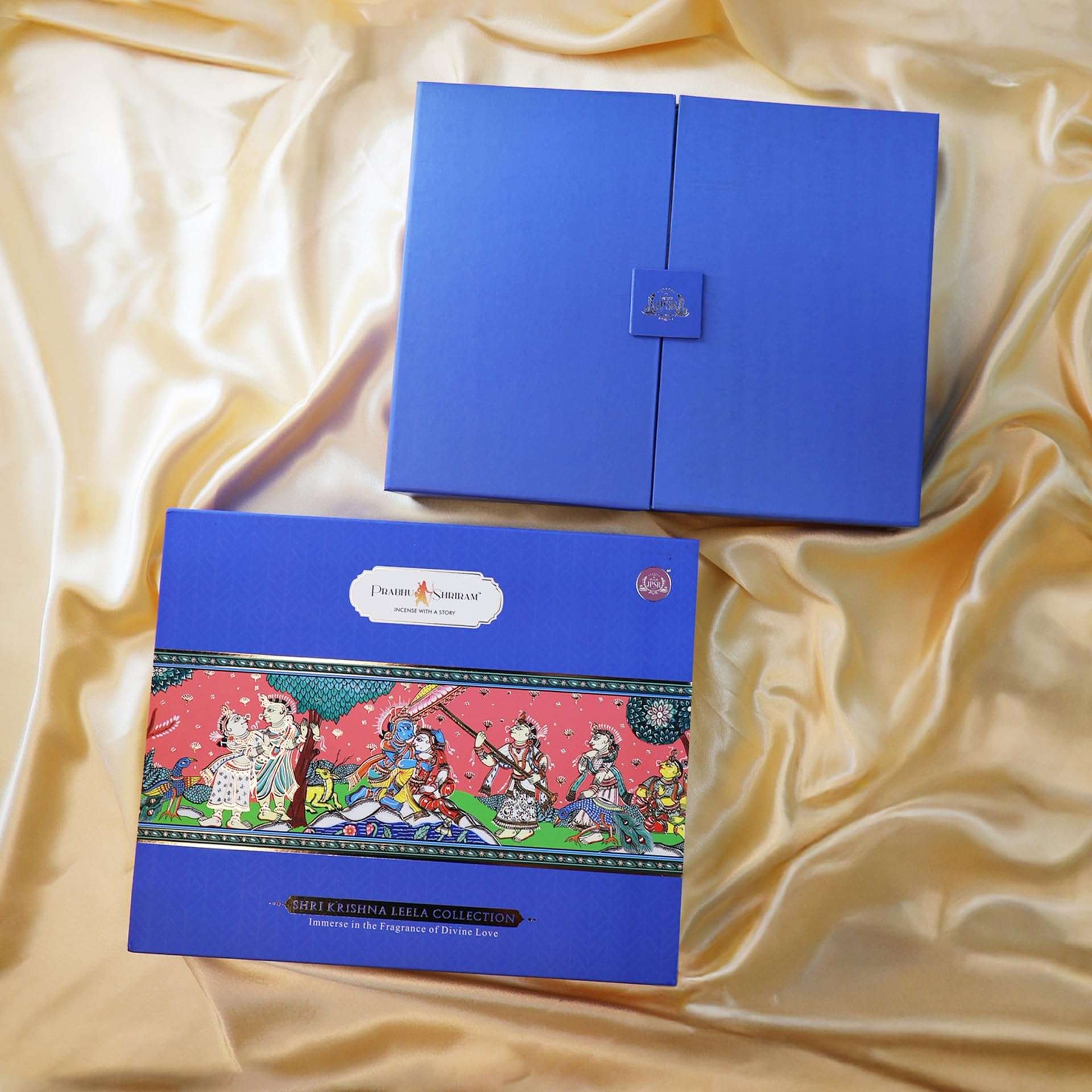 JPSR Shri Krishna Leela Incense Sticks Gift Set | Traditional Ayurvedic Temple Fragrances | 10 Premium Natural Scents with Pattachitra Art & Free Peacock Feather Holder Premium Pooja Agarbatti 6