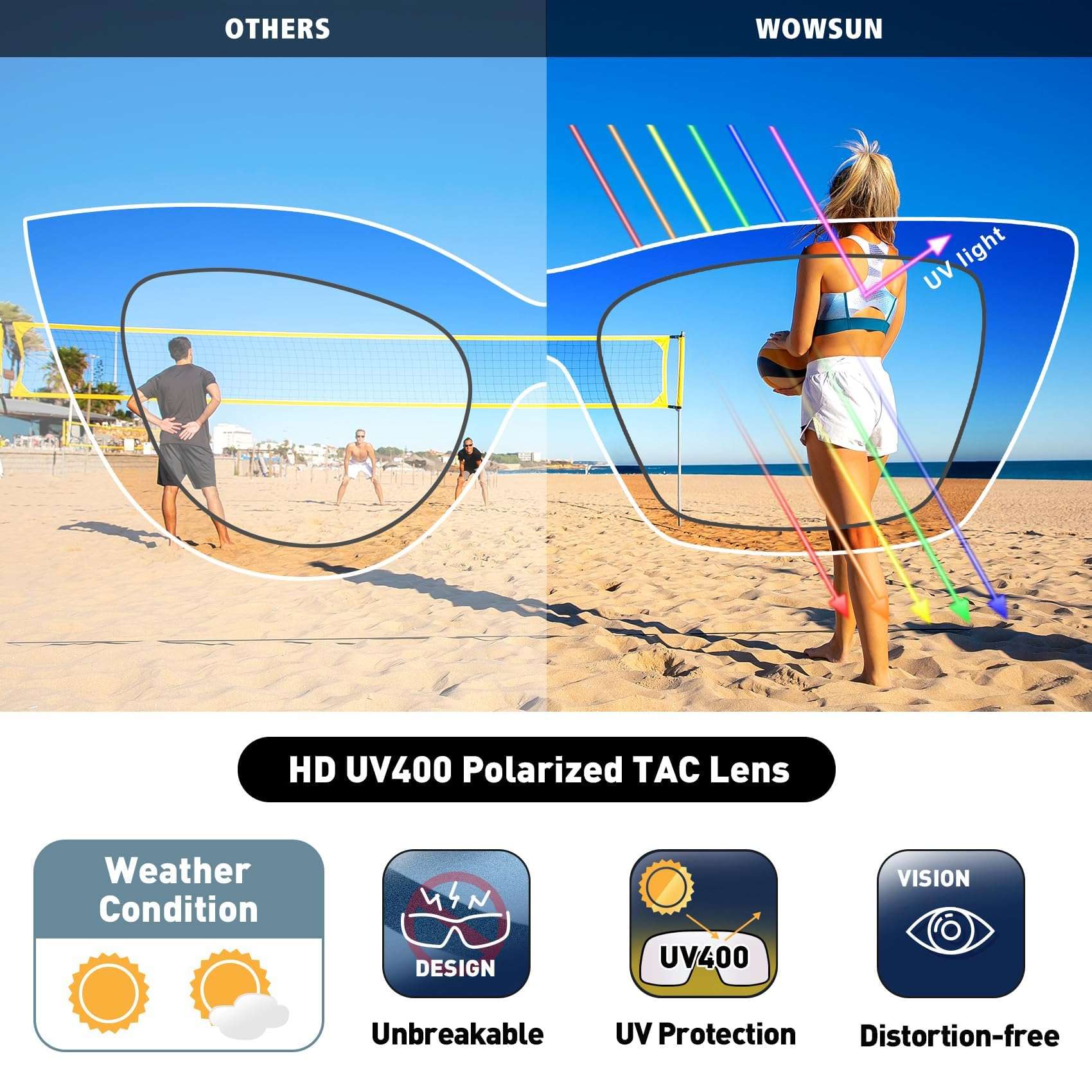 WOWSUN Narrow Small Vintage Polarized Cat Eye Sunglasses for Women 6