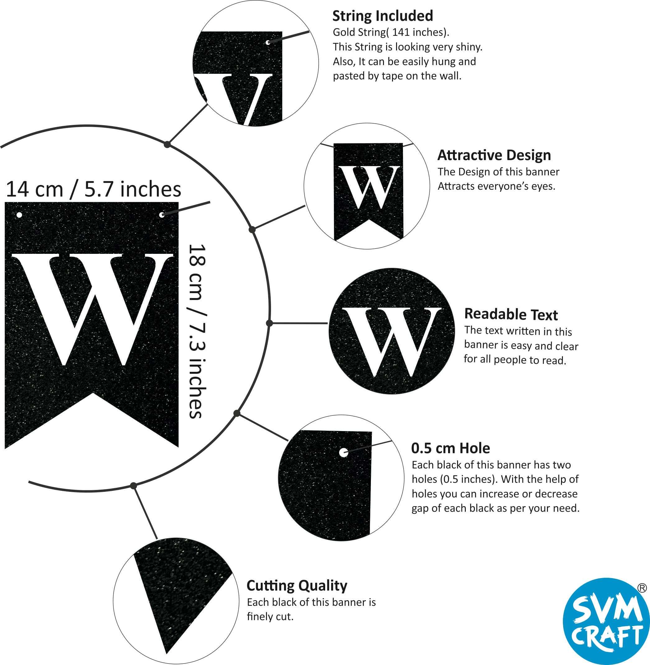 SVM CRAFT® black glitter welcome home banner, Home Sweet Home Gold Glitter Hanging Sign Banner- Welcome Home Banner, Home from War Banner, Military Welcome Home Banner, Welcome Home Sign 3