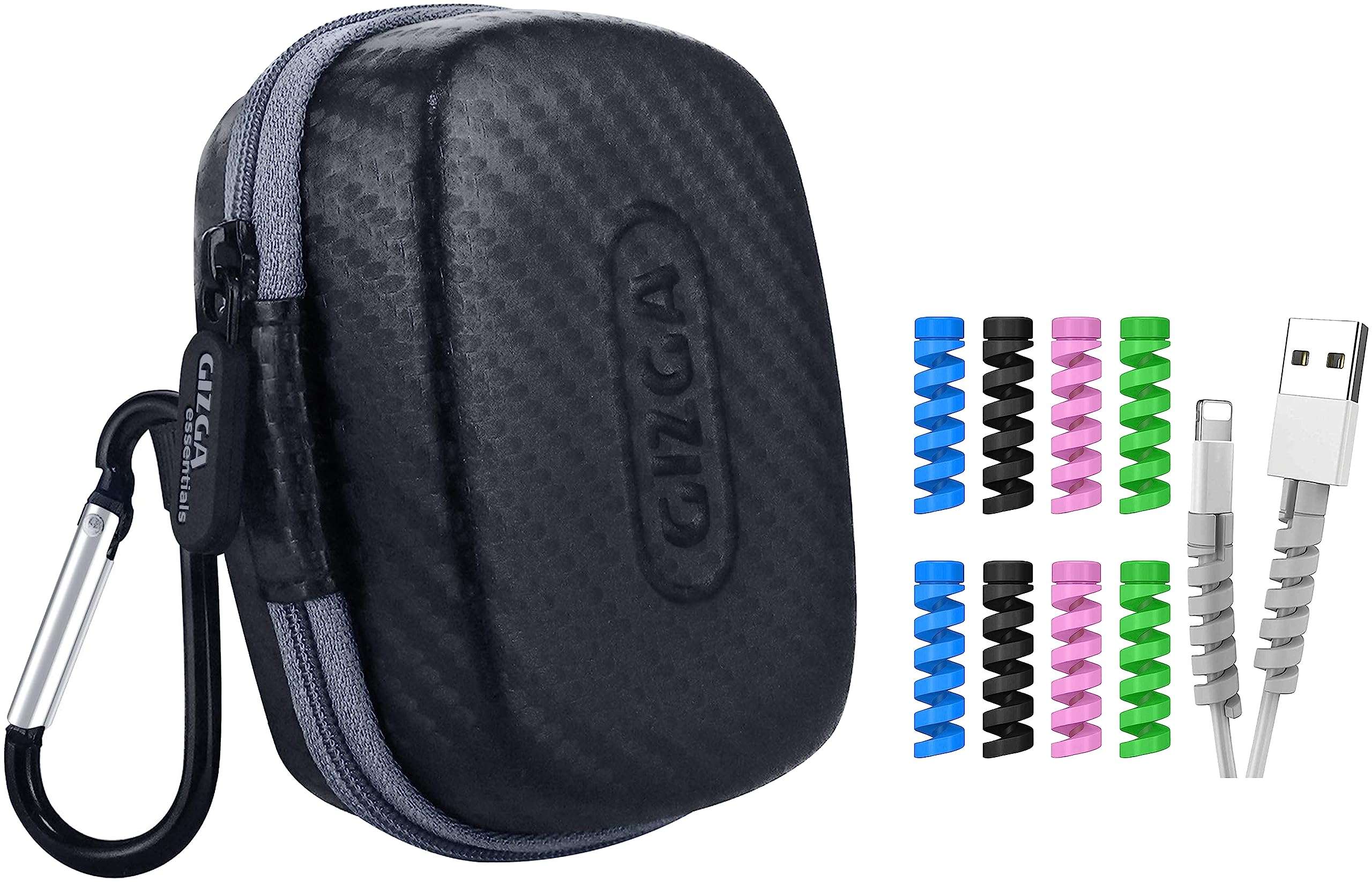 Gizga Essentials Carrying Case for JioFi 4G M2S and JioFI3 WiFi Hotspot Dongle Black & Earphone Carrying Case, Multi-Purpose Pocket Storage Travel Organizer 1