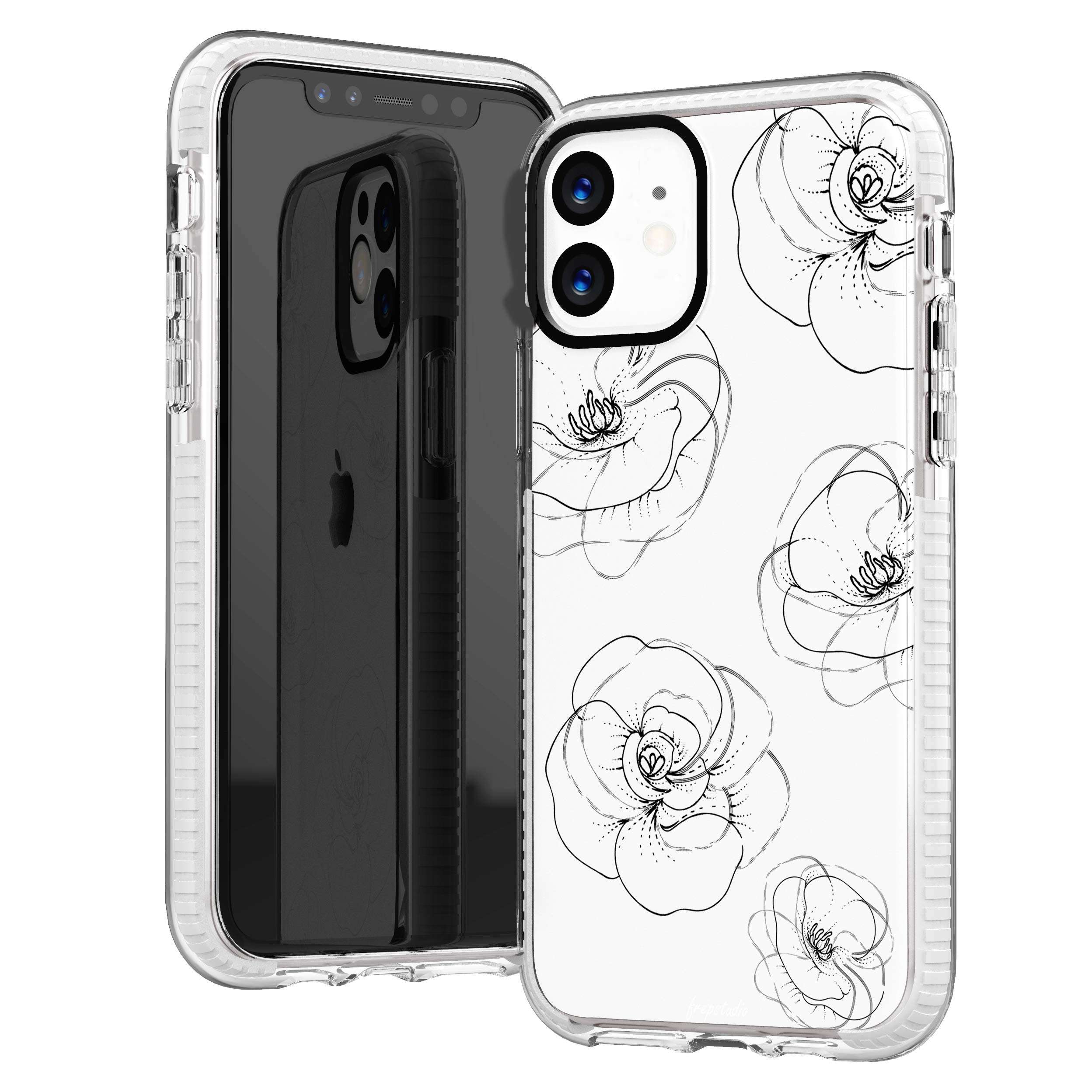 iPhone 11 Clear Case,Elegant Japanese Bamboo Leaves Pink Blue Elegant Spring Nature Style Trendy Hipster Chic Cute Case for Girls Women Soft Protective Clear Case With Design Compatible for iPhone 11 1