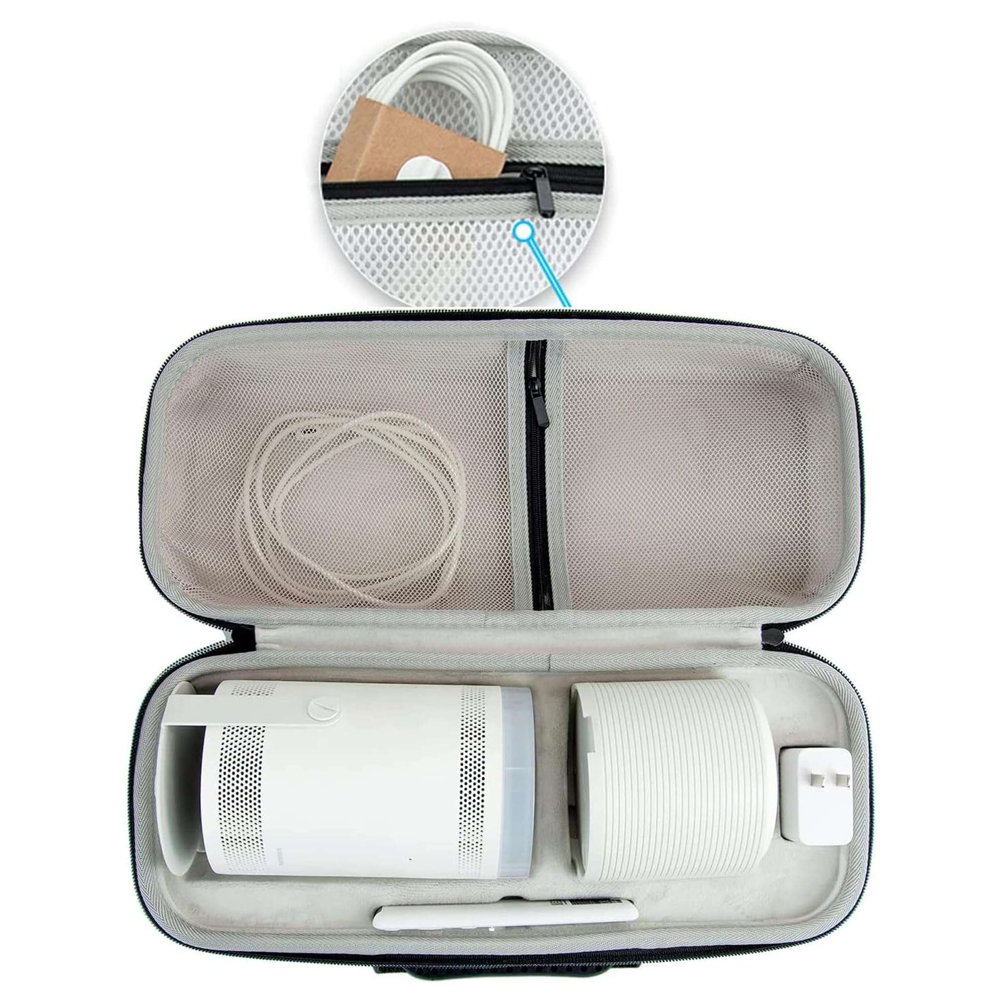 Case for Samsung The Freestyle Projector & Battery Base All Accessories Storage, Compatible with 30” - 100” The Freestyle 2nd Gen EVA Hard Bag Anti-Scratch Anti-Collision (Black) 1