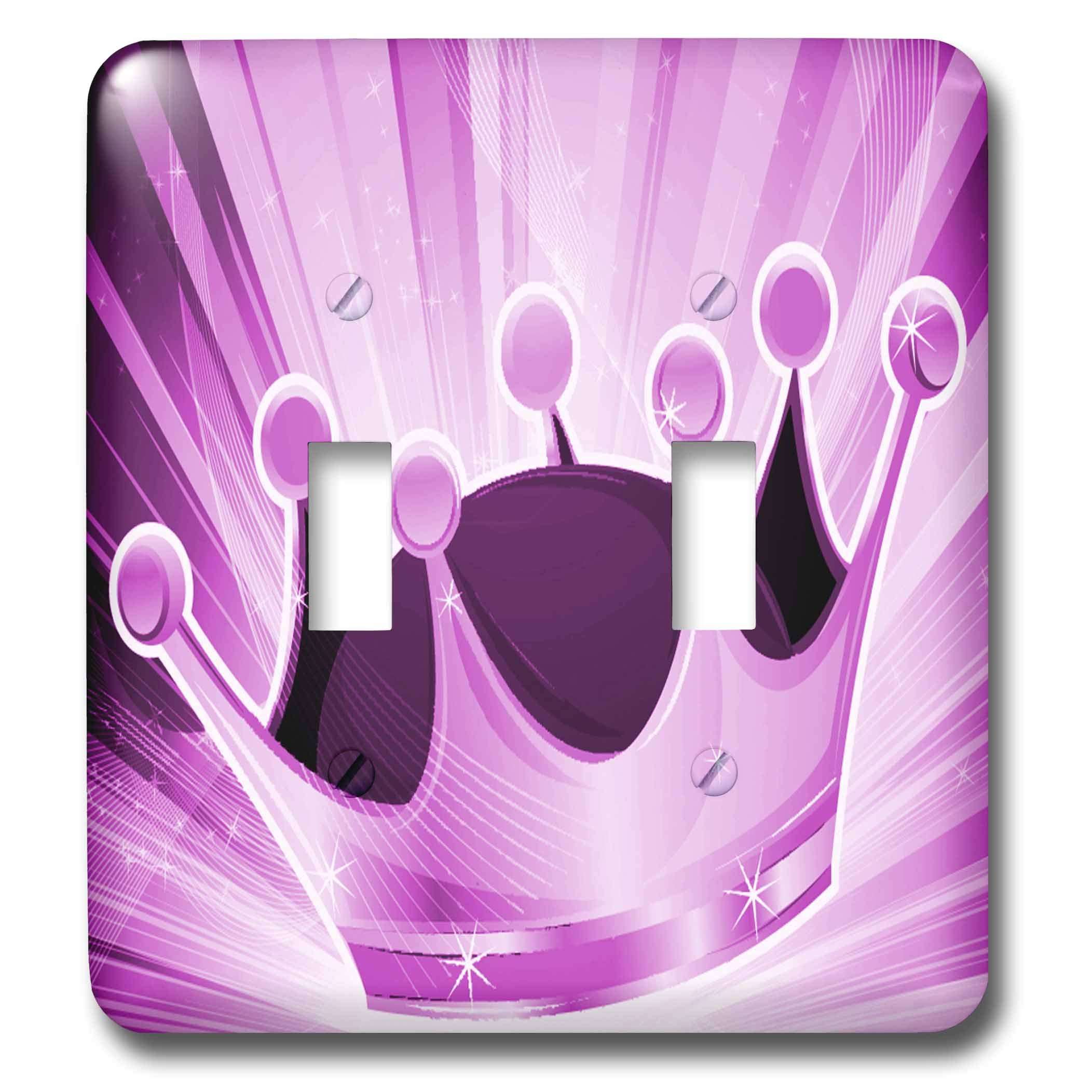 3dRose lsp_158924_2 A Sparkly Purple Crown Double Toggle Switch 1