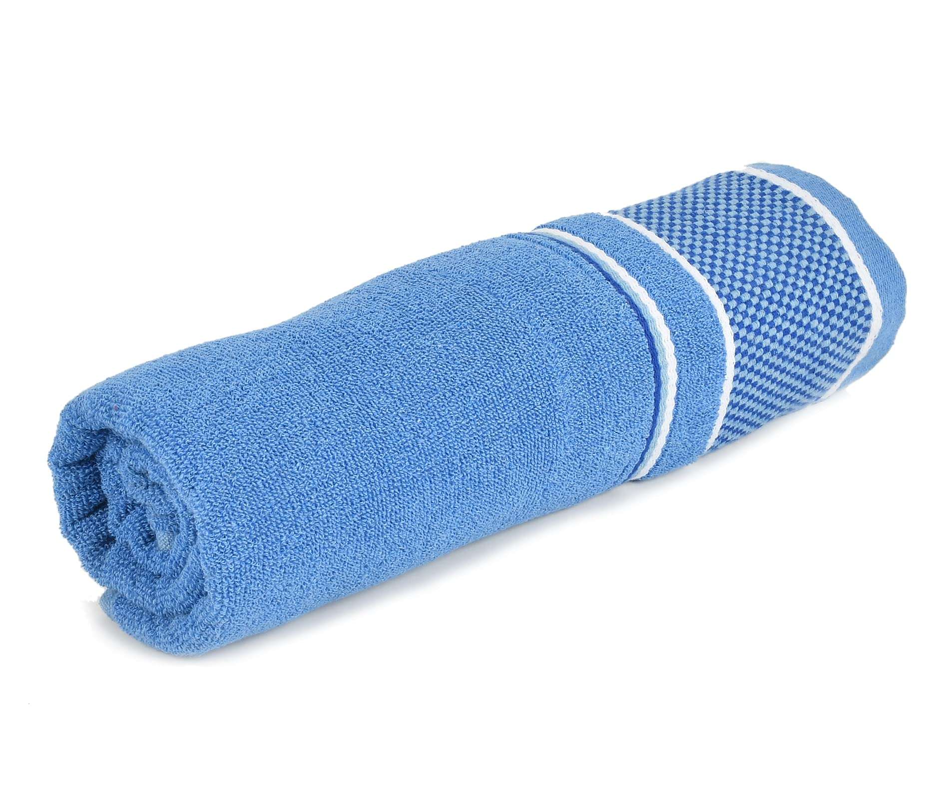 Kuber Industries Square Design Luxurious, Soft Cotton Bath Towel, 30"x60"- Pack of 2 (Blue & Red)-HS_38_KUBMART21223 6