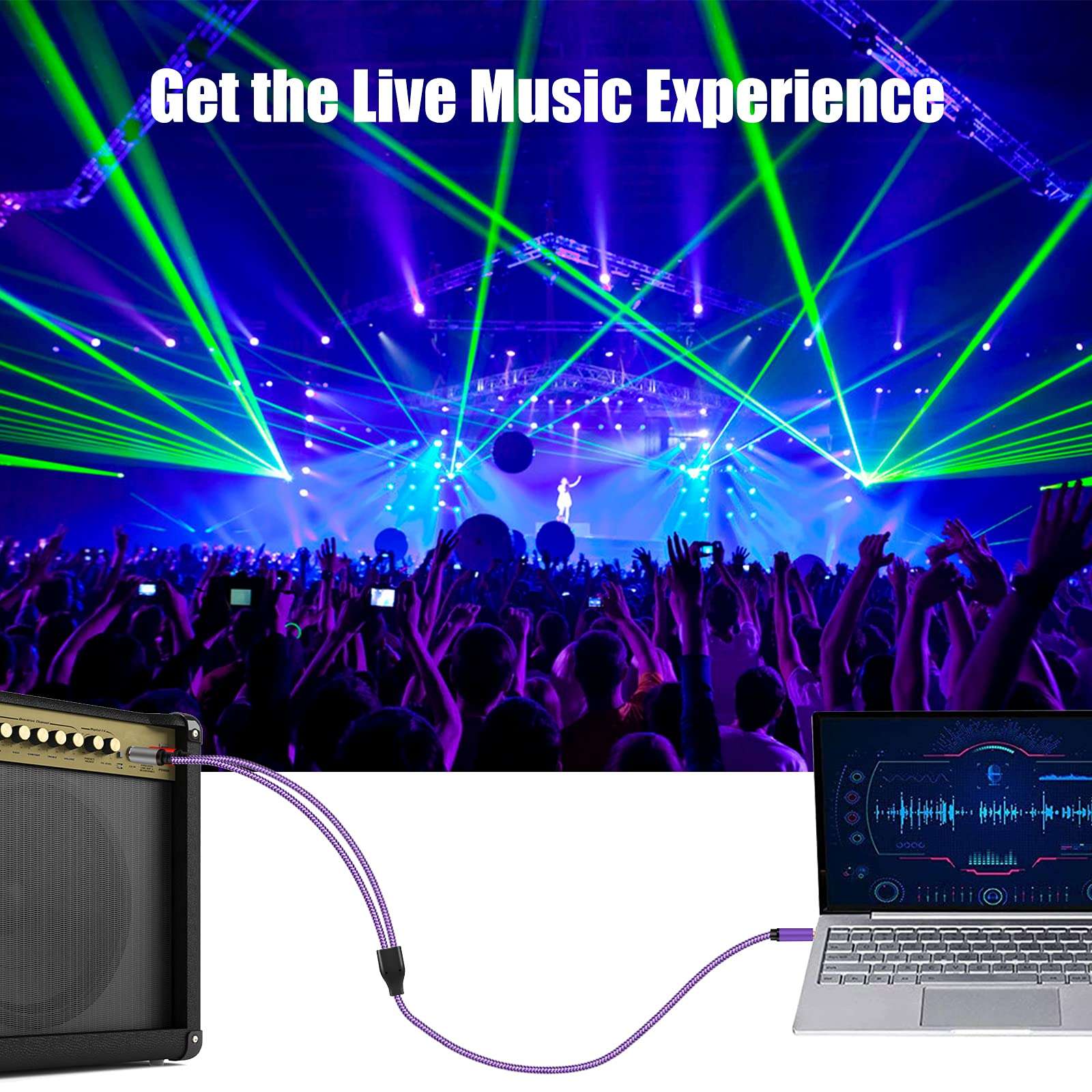 TanGuYu 3.5mm to RCA Cable, Nylon Braid 3.5mm Female to 2 RCA Male Stereo Audio Y Cable Adapter Gold Plated Compatible for Smartphones MP3 Tablets Home Theater (3Ft) 6