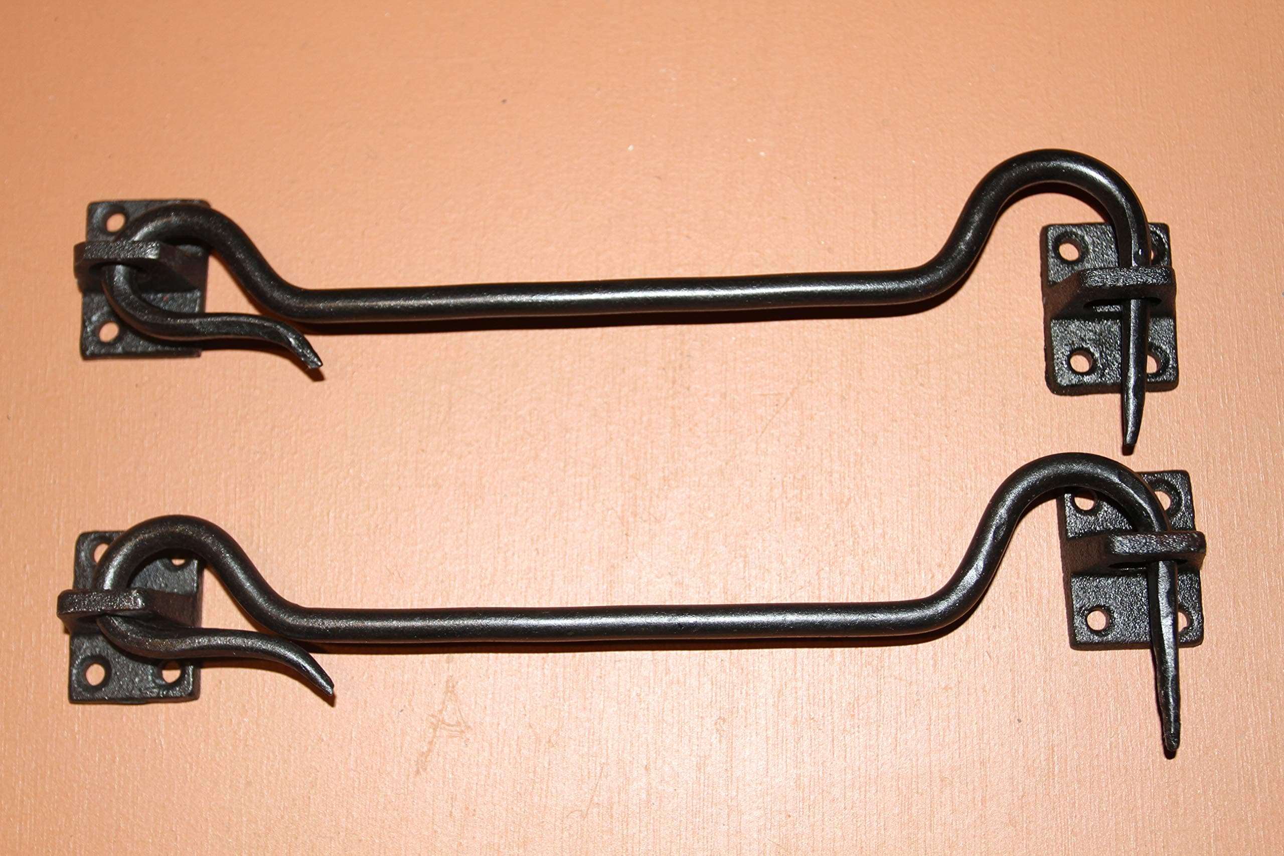 Southern Metal Huge 10 inch Cast Iron Cabin Door Hook Latches for Doors, The Big Flopper - H-79B