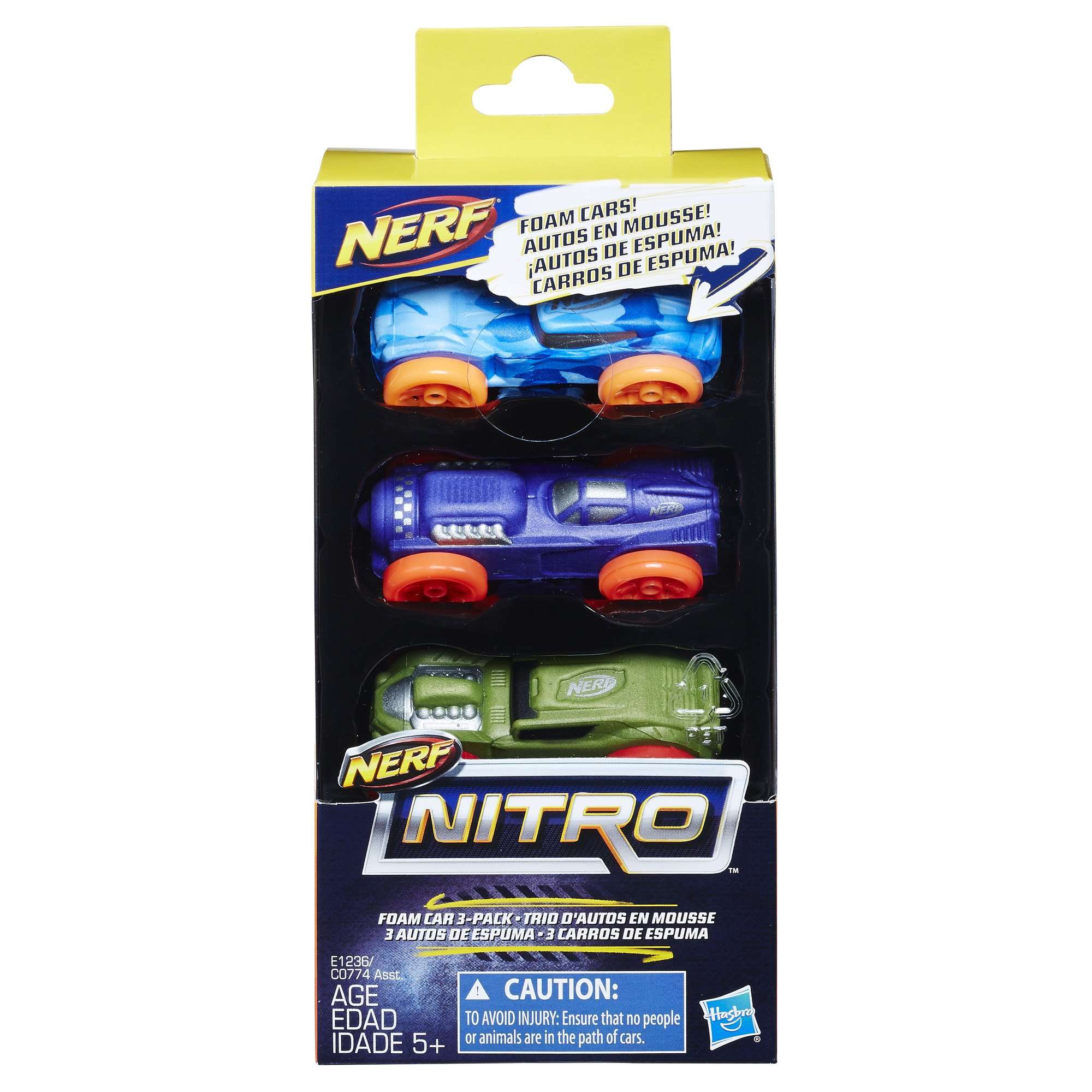 Nerf Nitro Foam Car 3-Pack (Version 8) (E1236) 3