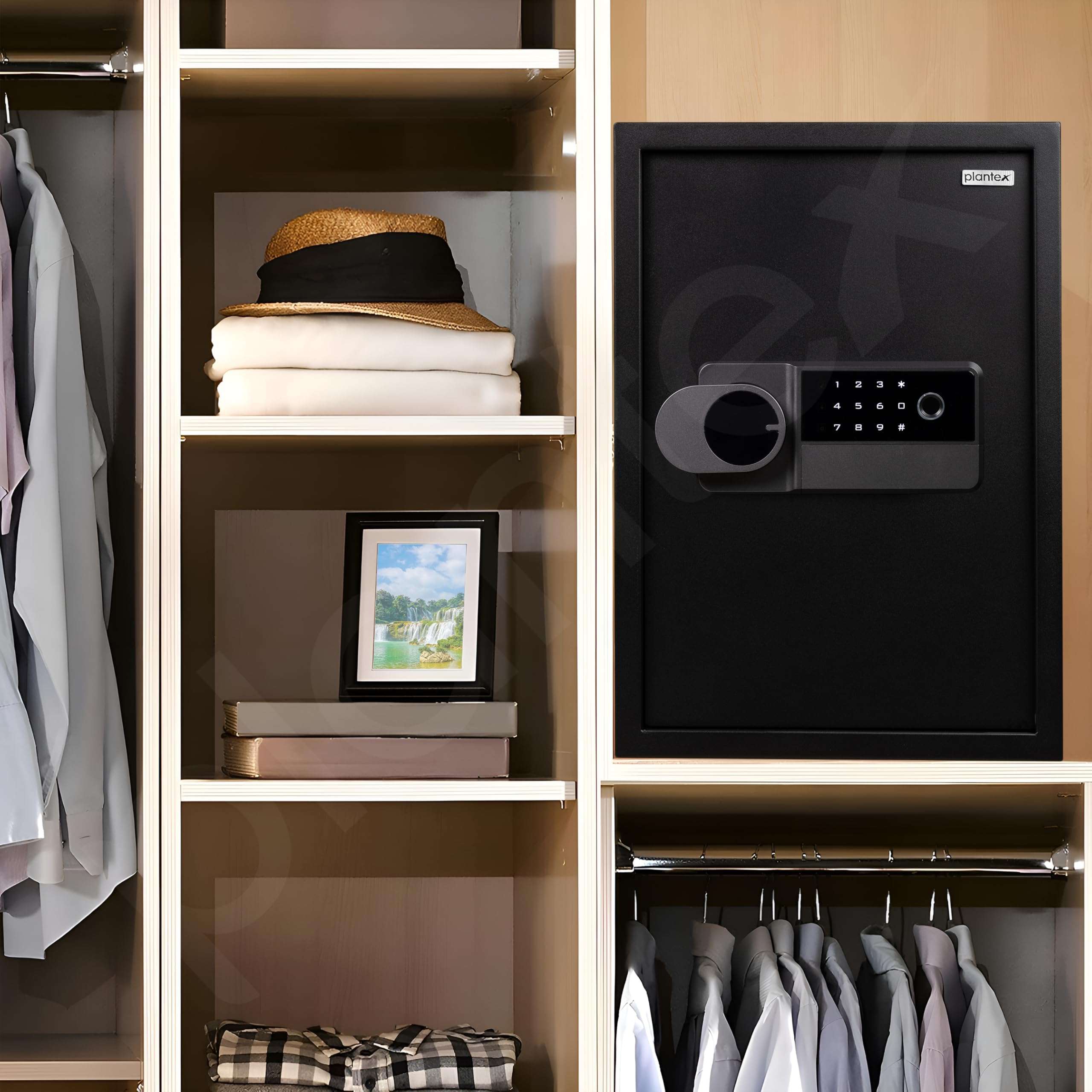 Plantex 56 Litre Digital Safe Locker For Home/Safety Locker Box with Biometric Fingerprint,Touchscreen & Emergency Key/Perfect Security Solution for Valuables/2 Years Warranty By Plantex - Black 3