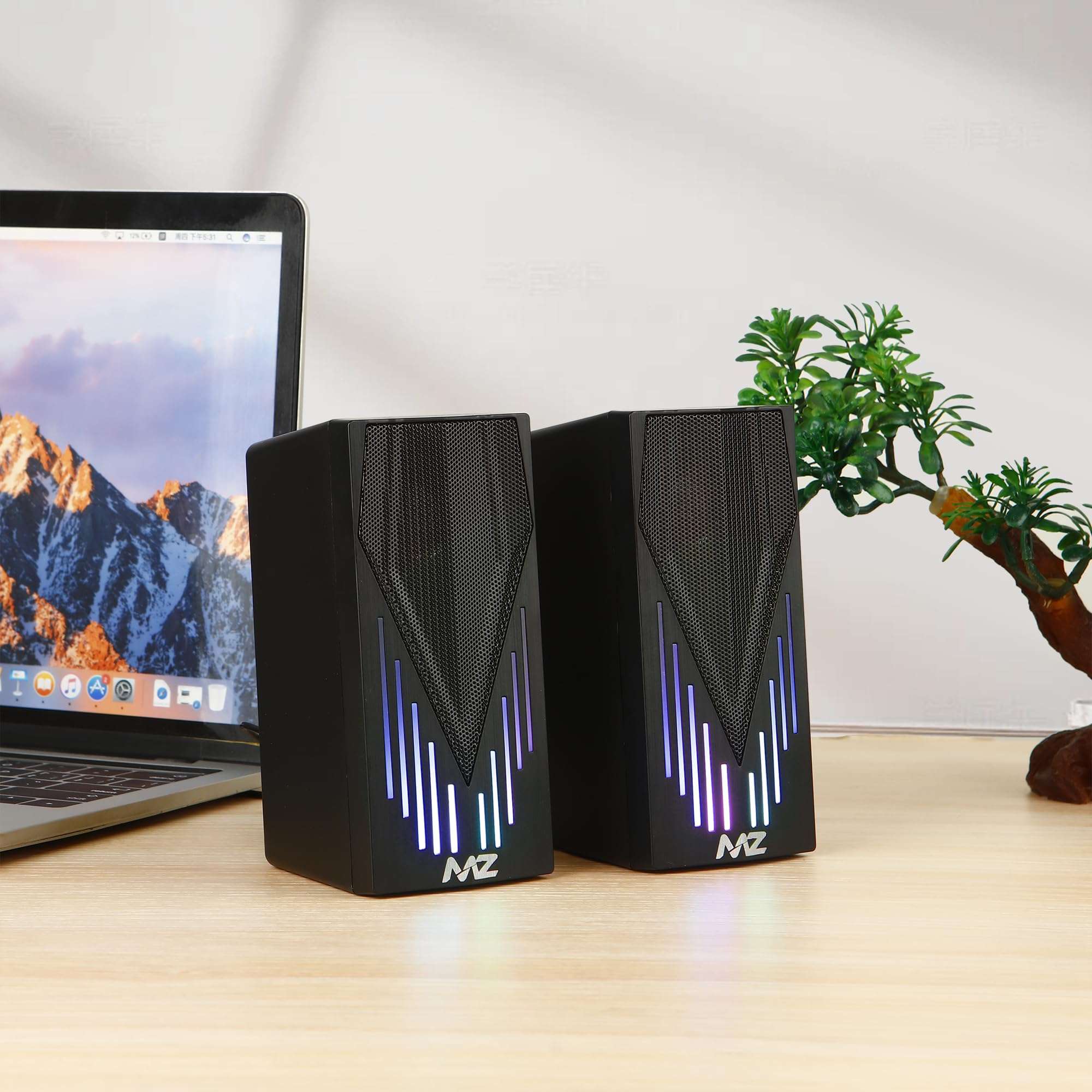MZ X315 (Desktop Speaker) 2.0 Multifunctional Colorful Digital Speaker with RGB LED, 6W Power 6