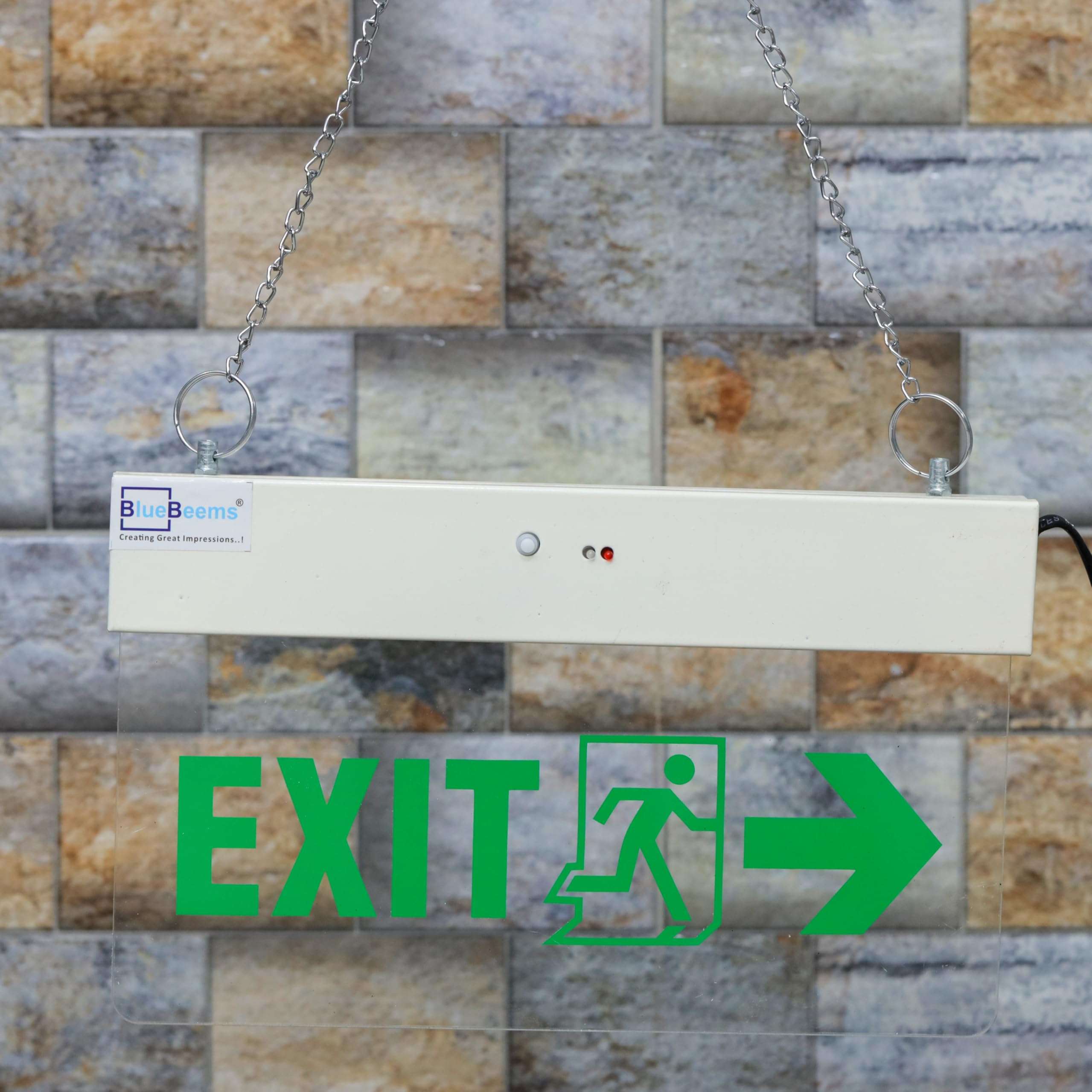 Bluebeems LED Edge Lit Exit Sign With Man Running And Left Side Arrow Symbol, Ideal for Emergency Exit Routes and Safety Signage in Commercial Spaces | BIS Approved (Set Of 5) 5