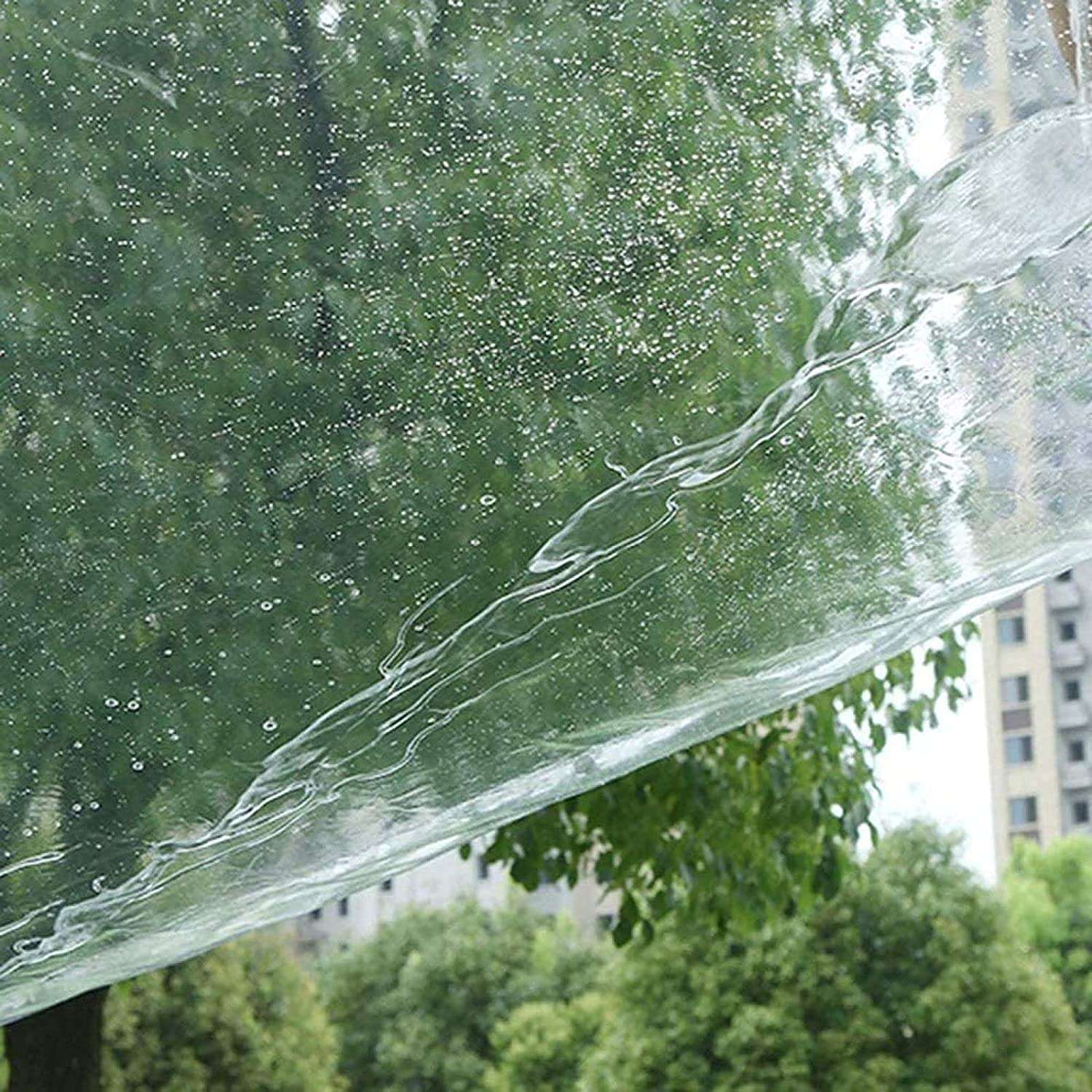 Transparent Curtains Outdoor and Balcony Waterproof Heavy Duty 5 x 8 ft, Clear, 500 GSM Curtains Heat Preservation, Long Service Life, for Roof, Camping, Patio, Pool, 3