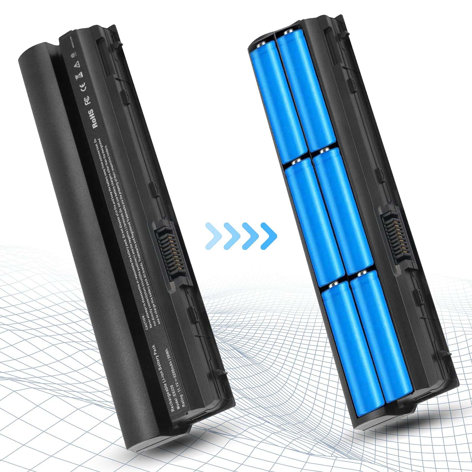 ARyee E6320 Battery Laptop Battery Compatible with Dell Latitude E6120 E6220 E6230 E6320 E6330 E6430S Series, fit RFJMW K4CP5 Y61CV J79X4 FRR0G 312-1241 312-1242 6