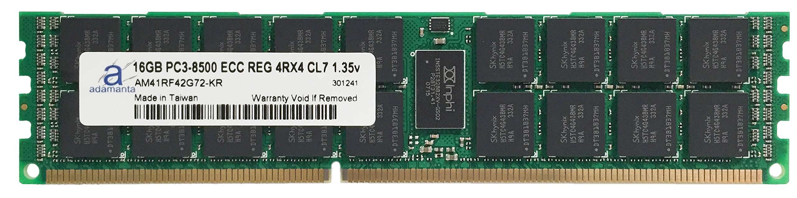 Adamanta 16GB (1x16GB) Server Memory Upgrade for Dell PowerEdge R820 DDR3 1066Mhz PC3-8500 ECC Registered 4Rx4 CL7 1.35v 1