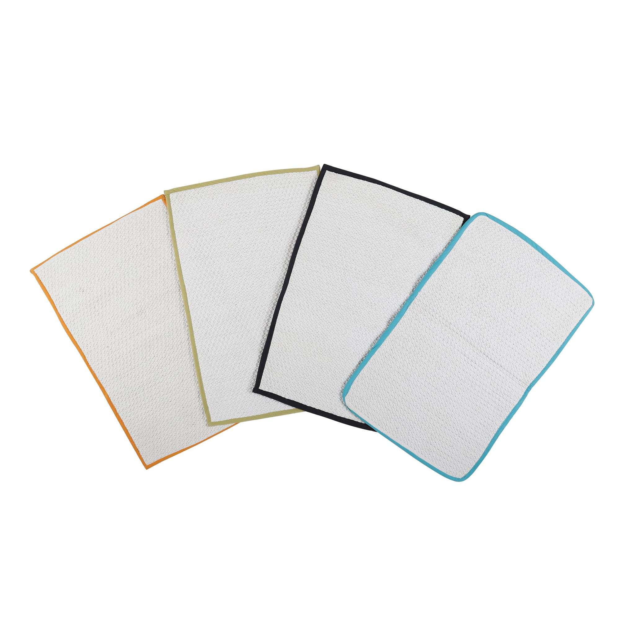 White Cotton Plain Solid 20x32 Inches Max Absorbent Bath Mat (Set of 2 bathmats) 3