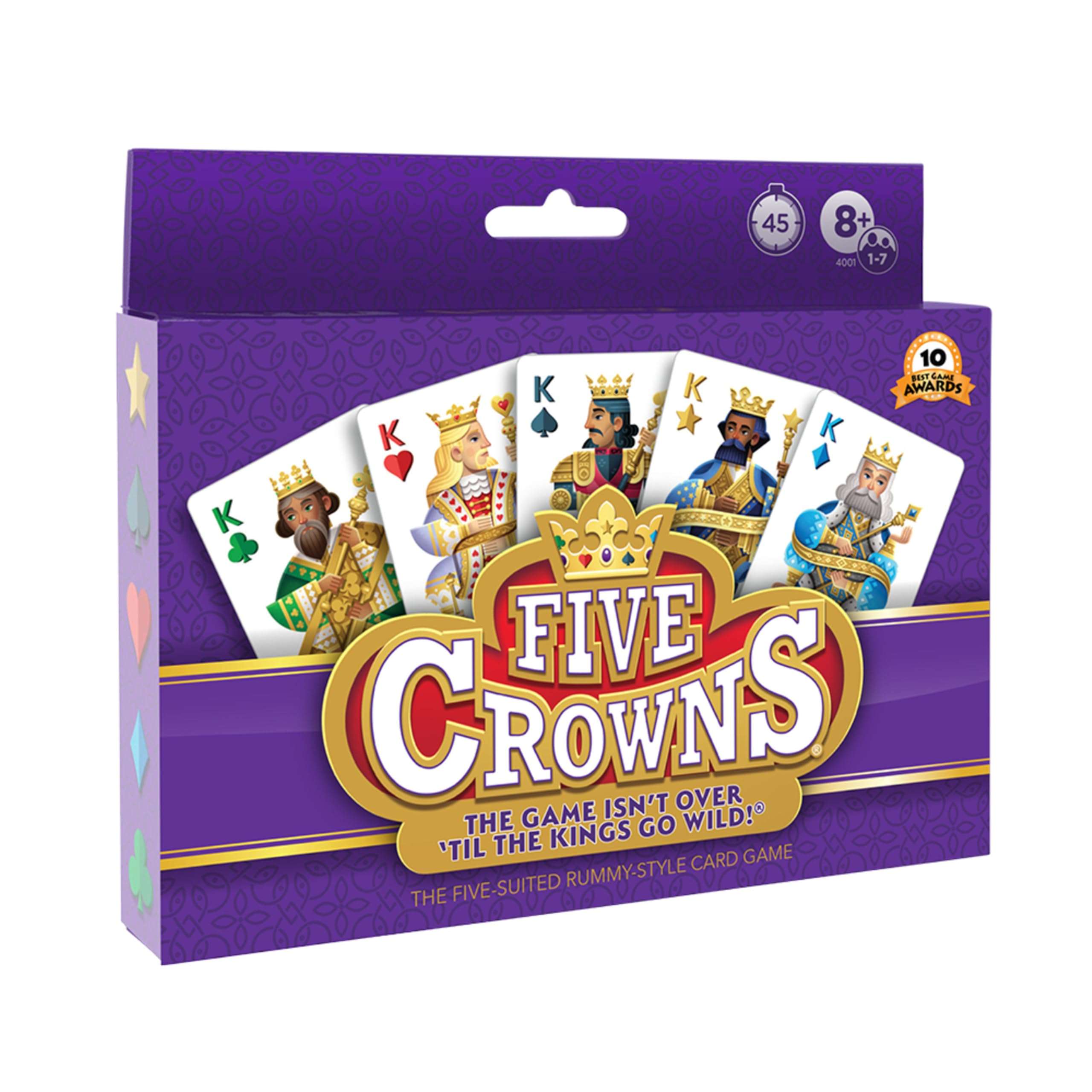 PlayMonster Five Crowns — The Game Isn't Over Until the Kings Go Wild! — 5 Suited Rummy-Style Card Game — For Ages 8+ 1