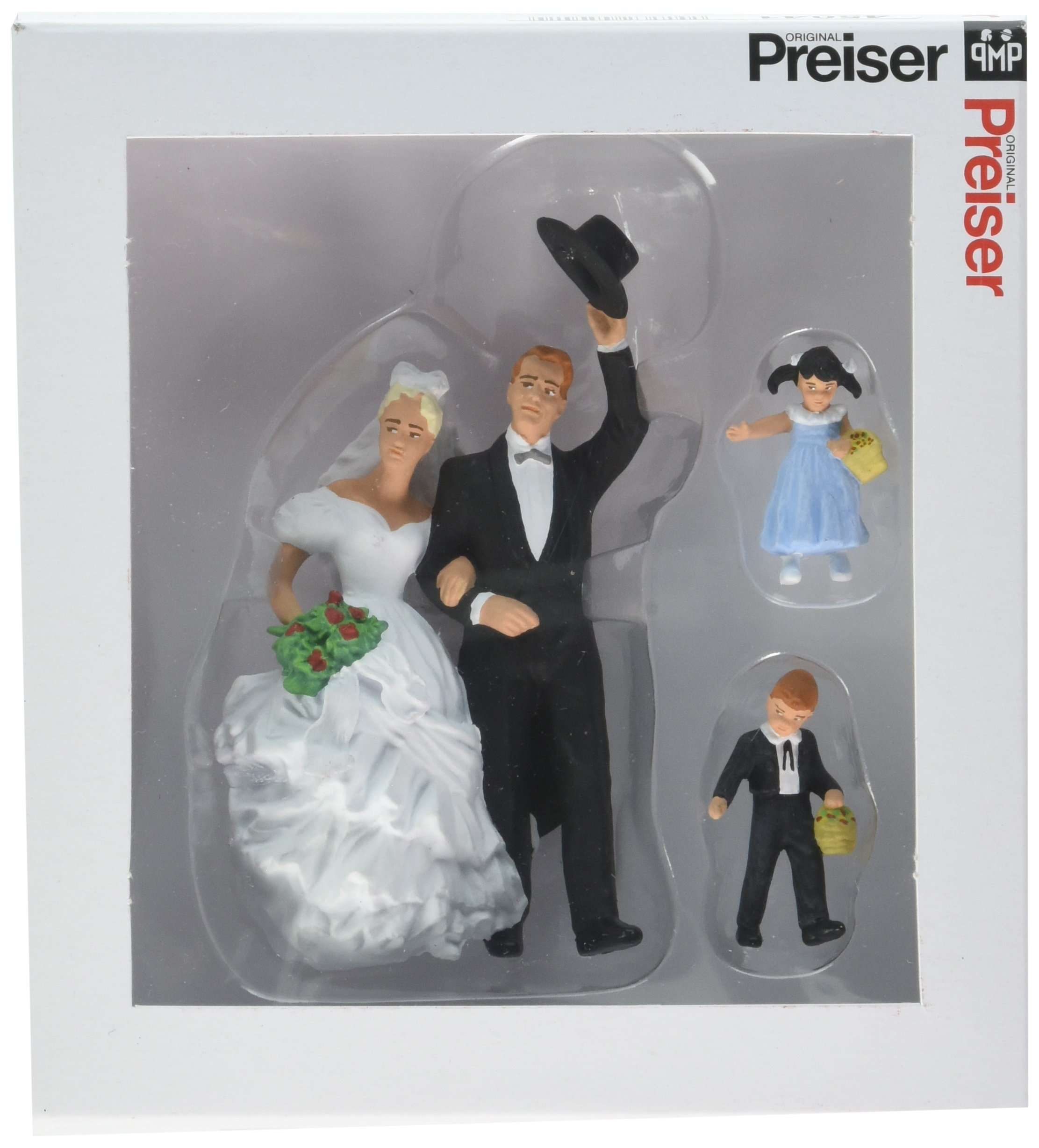 Preiser 45041 Bride, Groom, Ring Bearer & Flower Girl G Model Figure 1