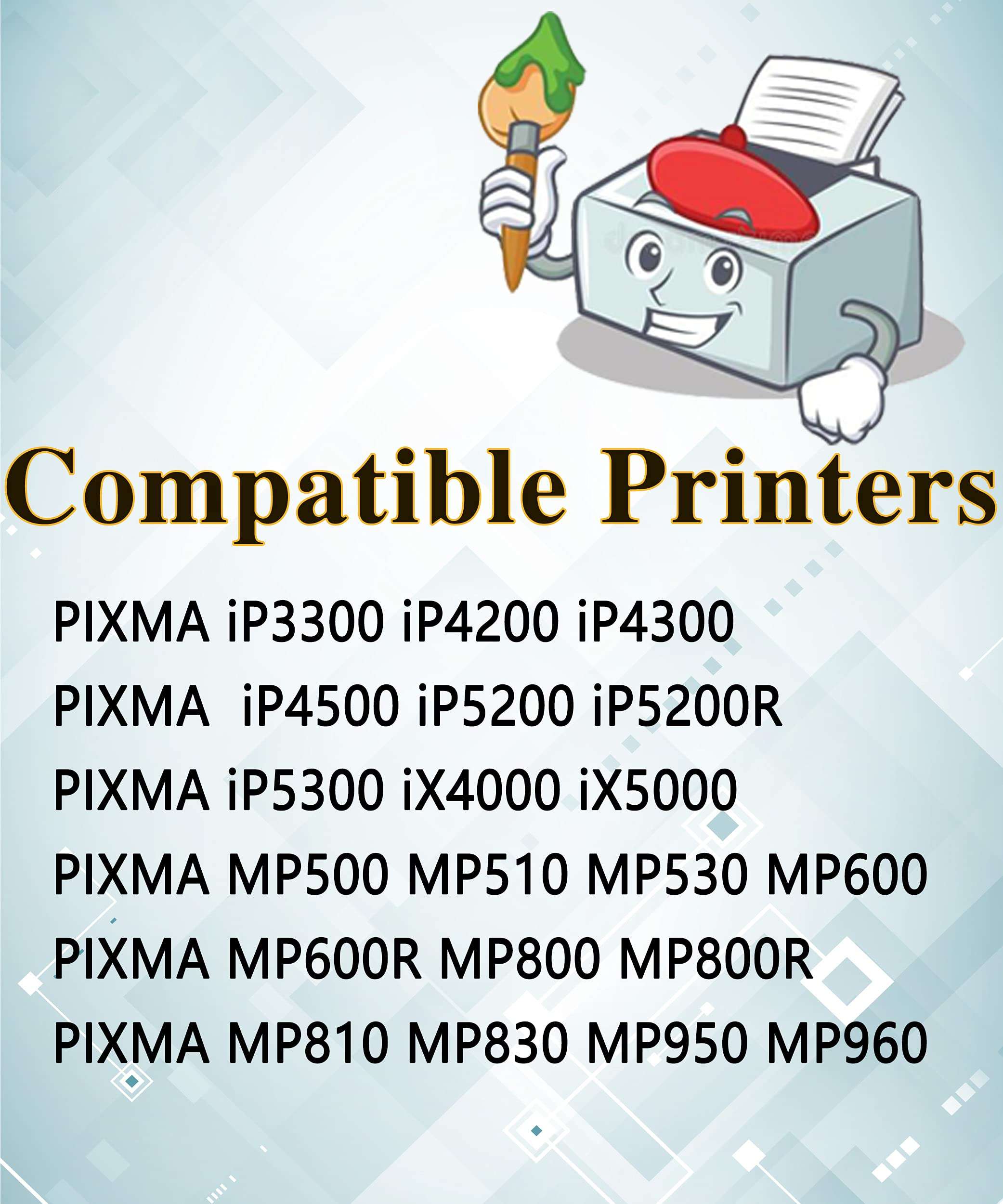 MM MUCH & MORE Compatible Ink Cartridge Replacement for Canon PGI-5 PGI5 CLI-8 Used with PIXMA iP5200 iP5200R iP5300 iP6600D iX5000 MP600 MP600R MP830 MP950 MP960 Pro9000 Printers (4-Pack, Black) 5