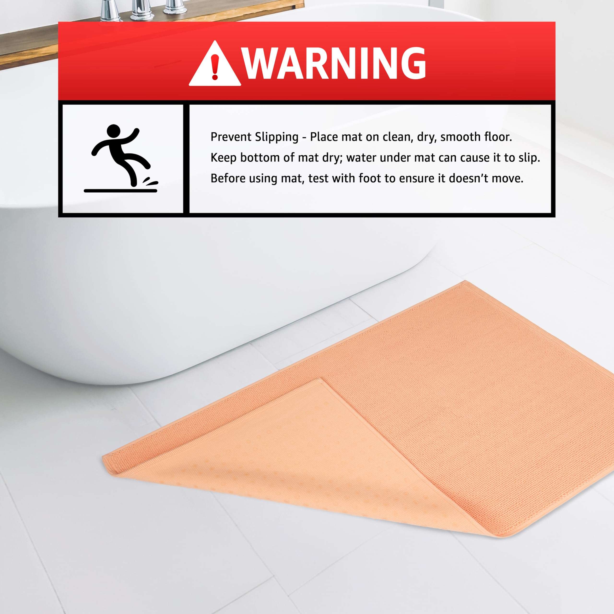 American Soft Linen Bath Rug, 17 in 24 in 100% Cotton Bath Mats Rugs for Bathroom, Slip Reducer Washable Shaggy Form Area Rugs, Malibu Bath Rug 4