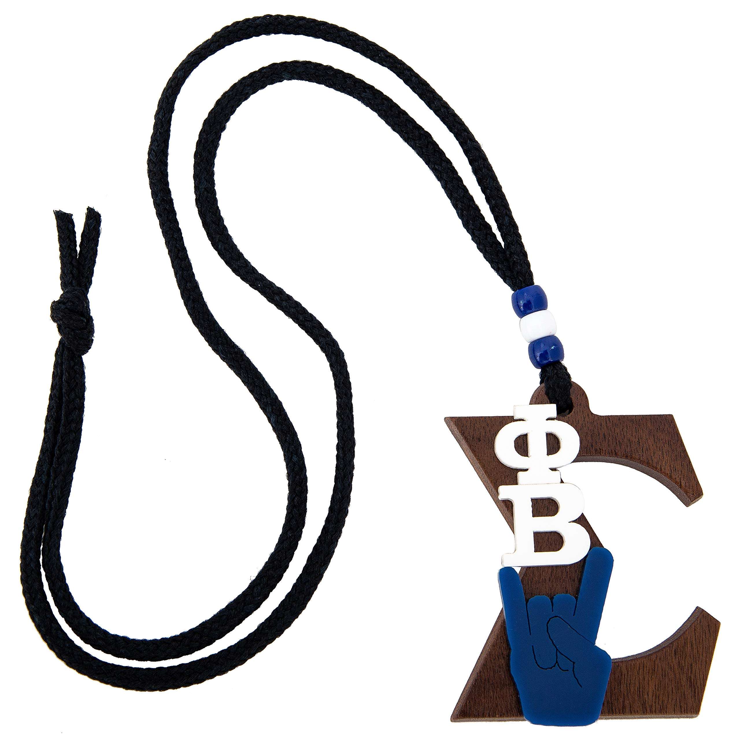 Desert Cactus Phi Beta Sigma Necklace Wooden Symbol Greek #W-MED Wood Medallion 16 Inch Long Tiki (W-MED) 1