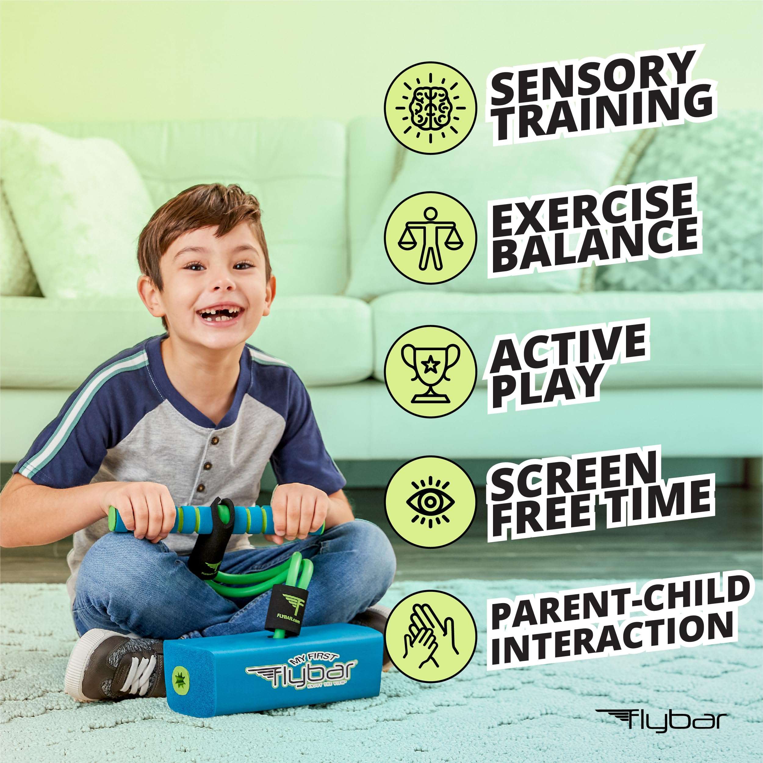 Flybar My First Foam Pogo Jumper for Kids Fun and Safe Pogo Stick, Durable Foam and Bungee Jumper for Ages 3 and up Toddler Toys, Supports up to 250lbs (Blue) 3