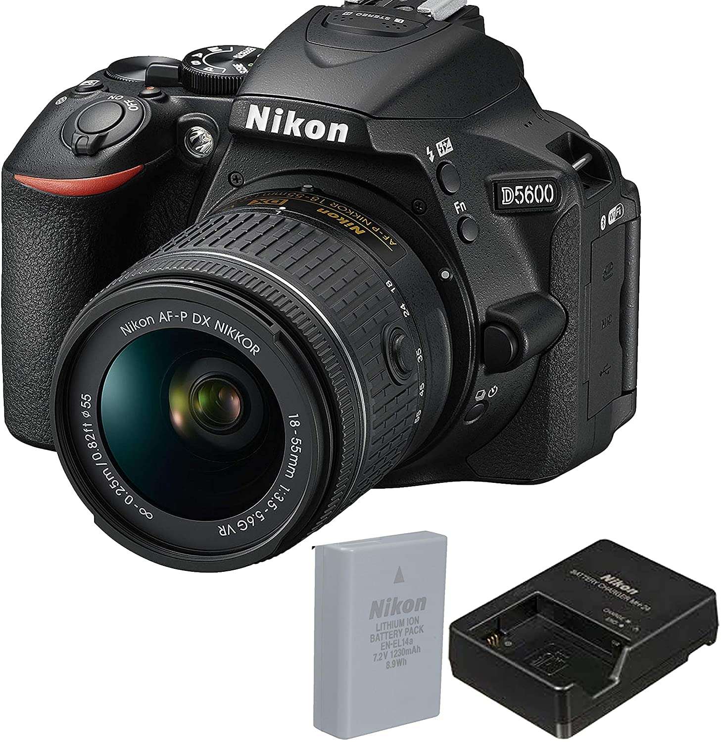 Nikon D5600 DSLR Camera with AF-P DX NIKKOR 18-55mm f/3.5-5.6G VR Lens + Nikon DSLR Camera Case + 32GB Memory Bundle (24pcs) 2