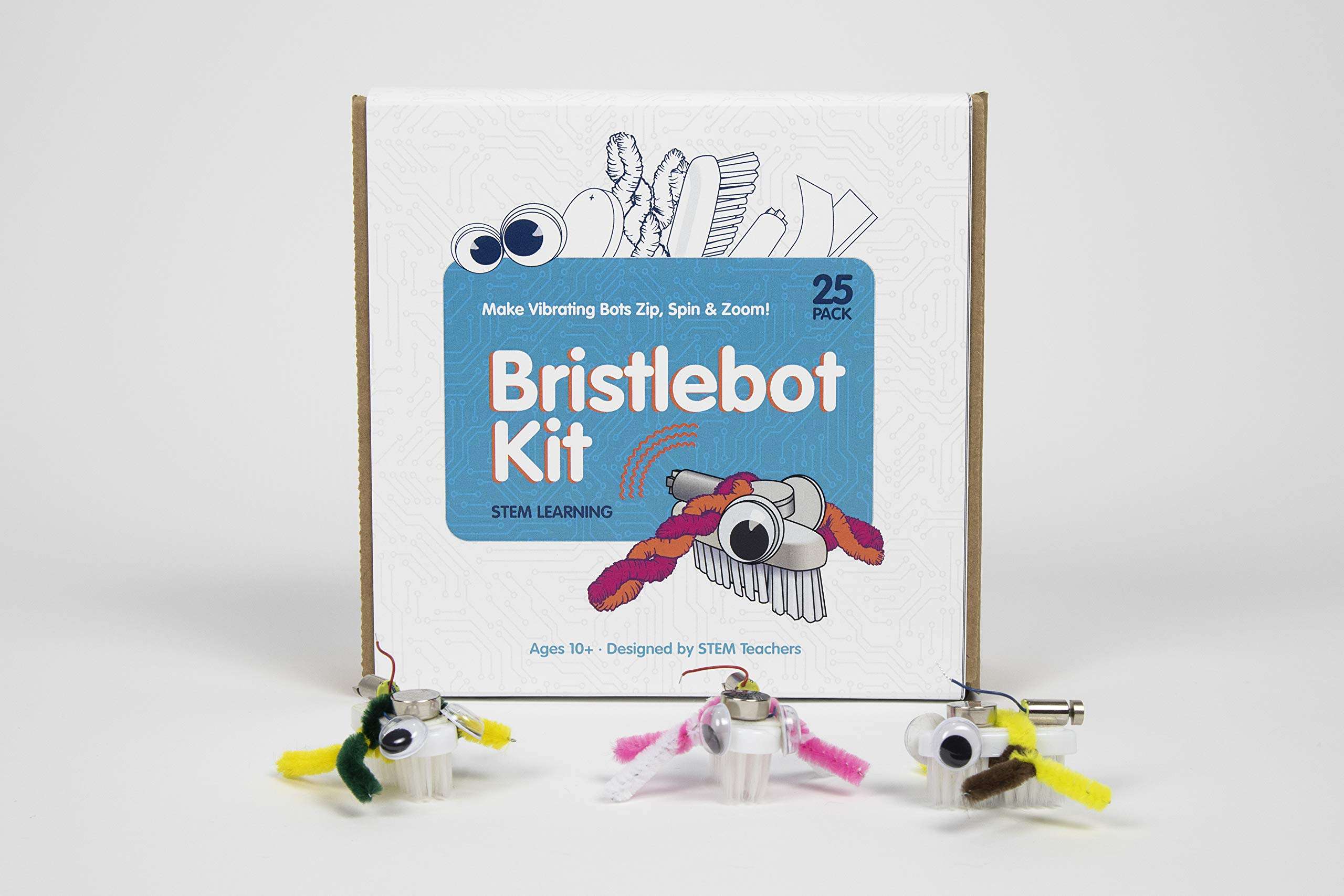 Brown Dog Gadgets - BRISTLEBOT KIT - 25 Pack - Educational STEM Building Kits for Kids 2